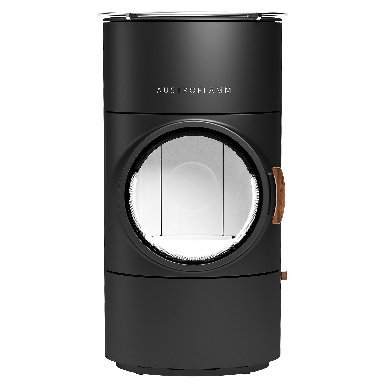Austroflamm Clou compact Cook poêle à bois en acier gris fonte, sortie arrière