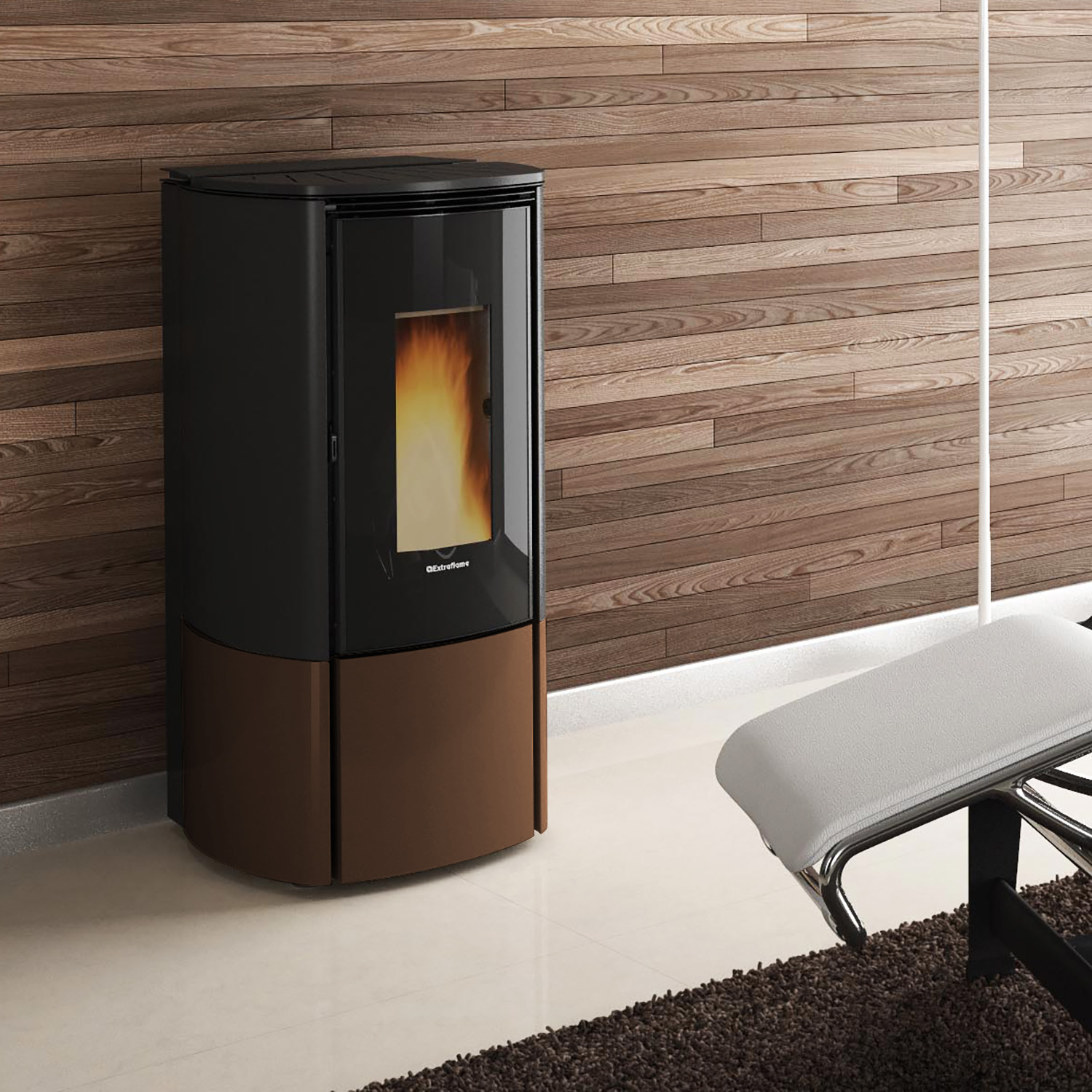 Extraflame Evolution Line Katia 11 poêle à granulés acier bronze