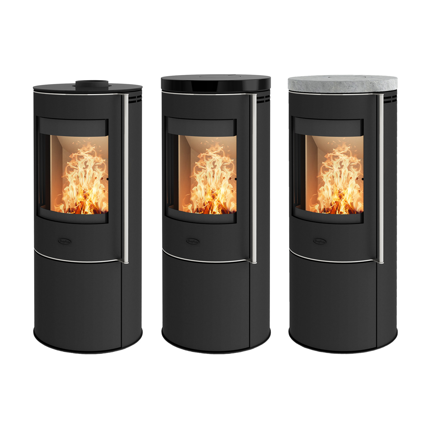 Fireplace Elite Toronto Poêle à bois en acier noir avec plaque de recouvrement en stéatite.