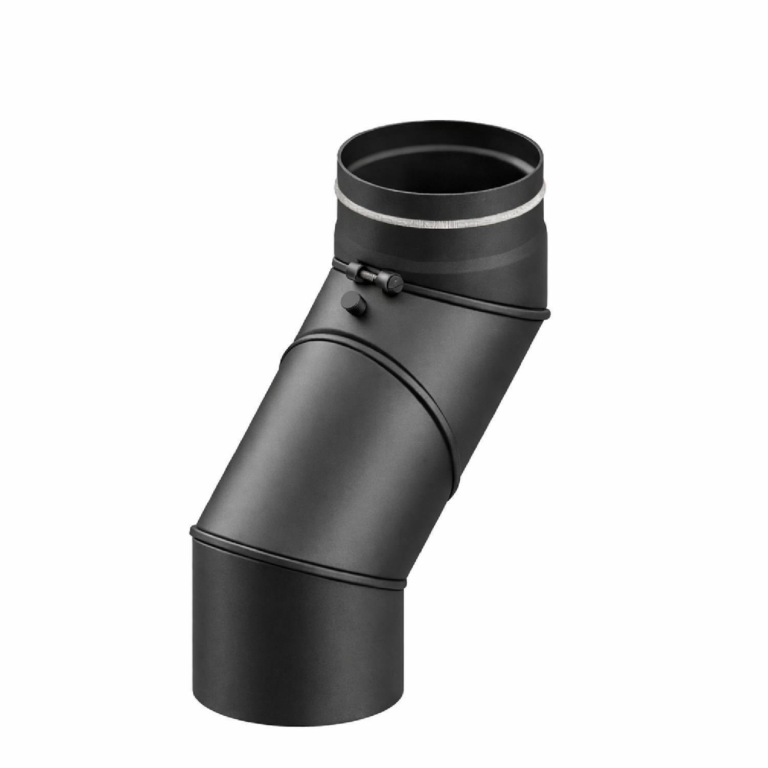 Raik Lifestyle Courbe Diamètre 150/0°-135° 2,00 mm rentré pivotante 4 pièces avec porte insérée avec joint gris pour tuyau de fumée/ conduit de fumée