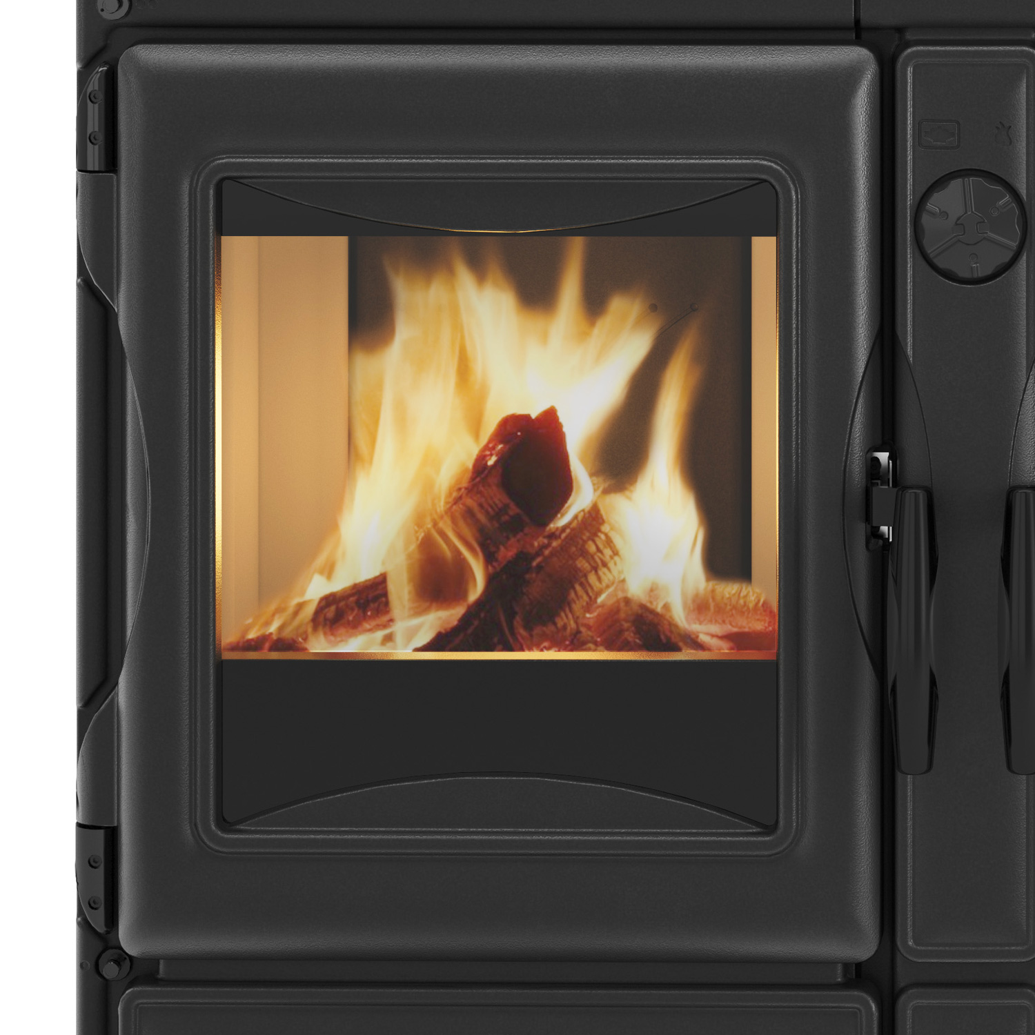 La cuisinière à bois La Nordica Prestige Line Alaska noire vitrée