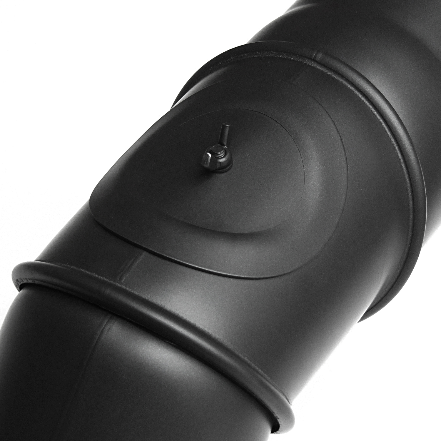 Raik Basic coude multiple 120 mm noir avec porte – 4 pièces pour tuyau de fumée / conduit de fumée