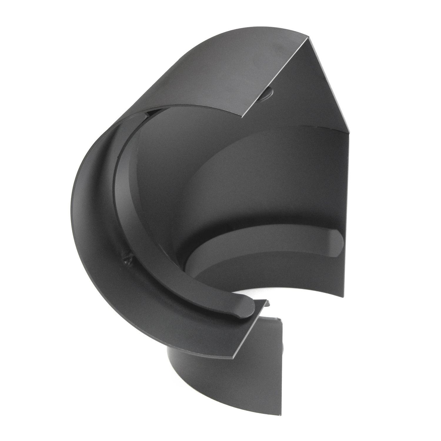 Coude de conduit de fumée / Tuyau de poêle 130 mm - Écran thermique latéral 90° gris fonte