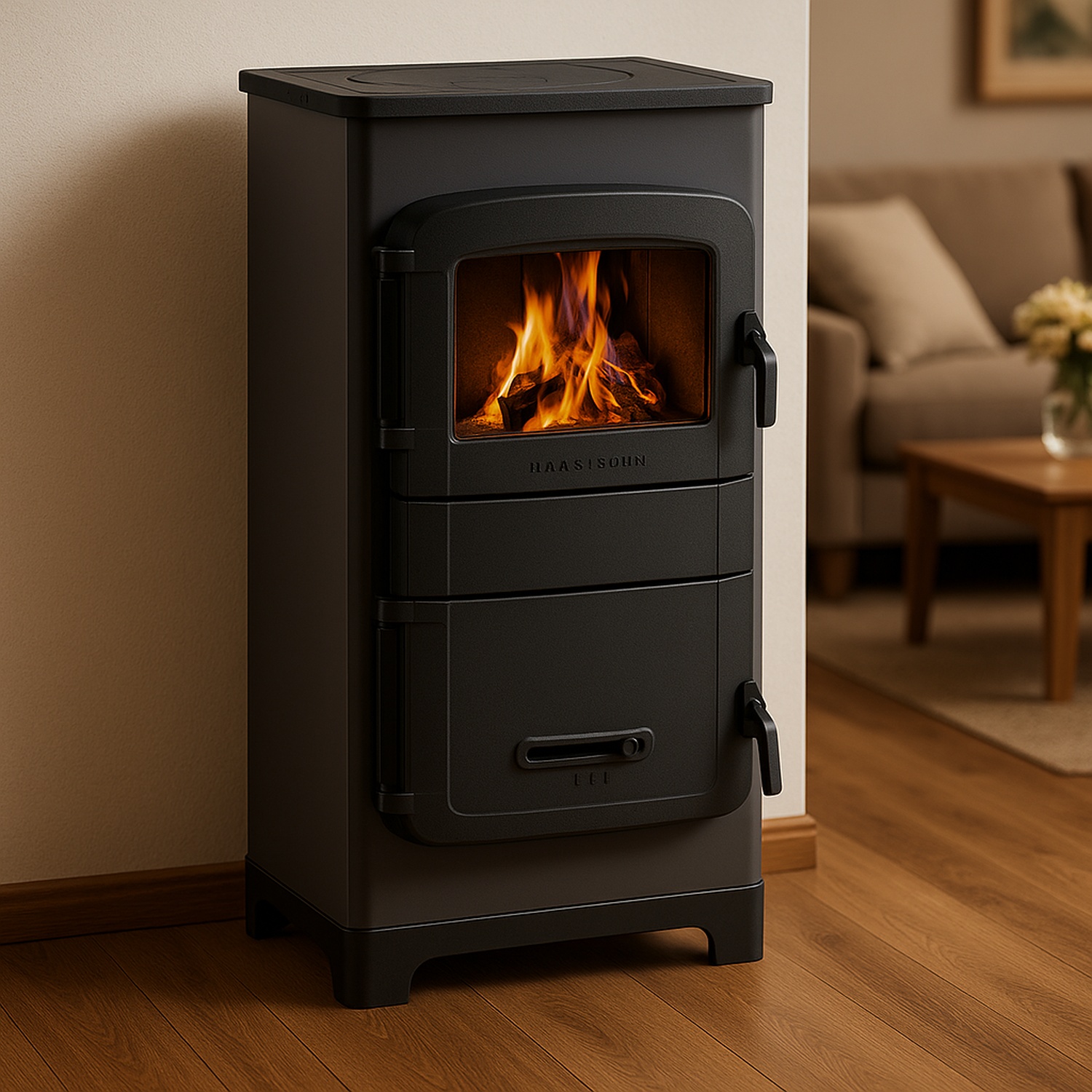 Wamsler chauffage d’appoint RH-8F pierre naturelle avec feu continu/automatique