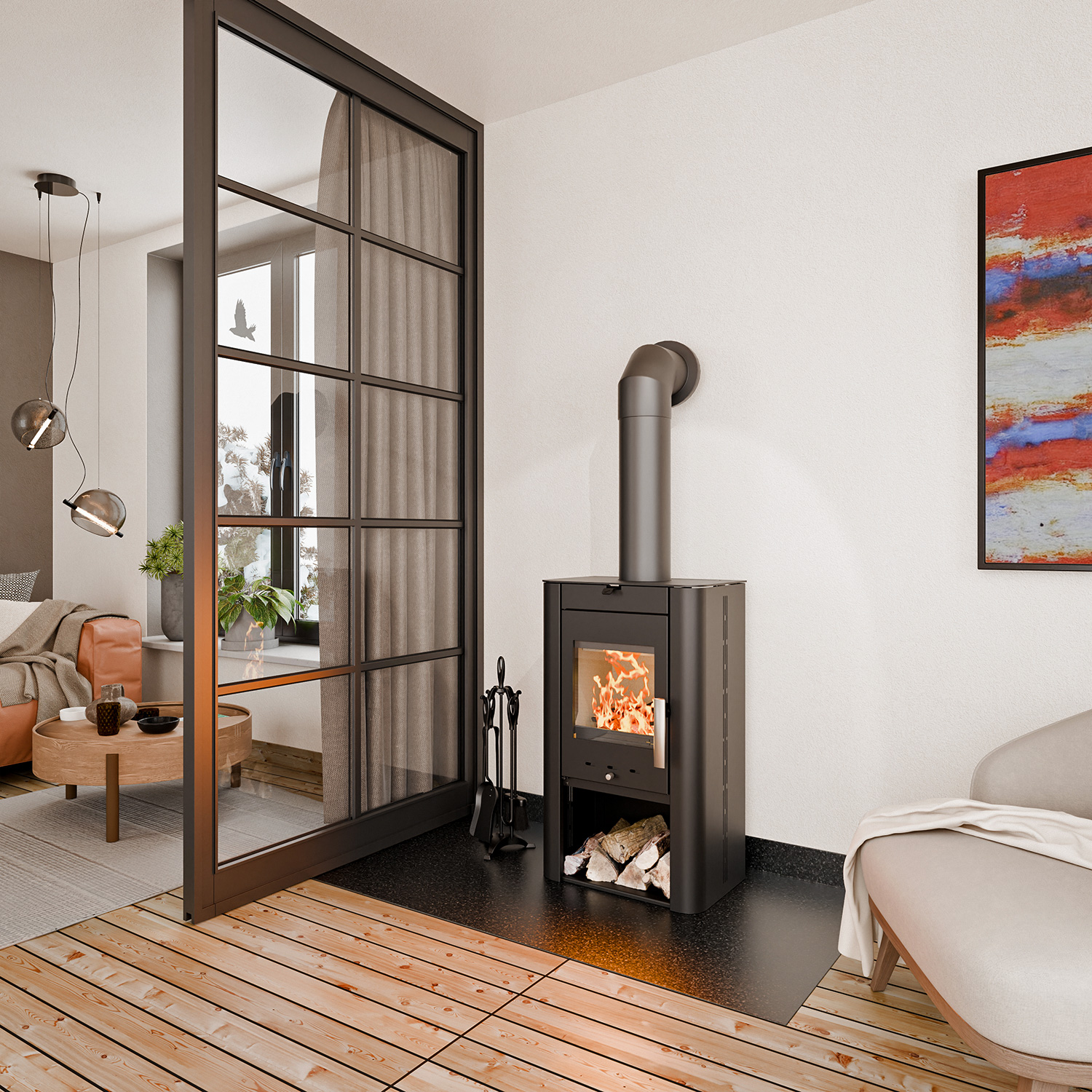 Haas+Sohn Prunus II poêle à bois noir perle