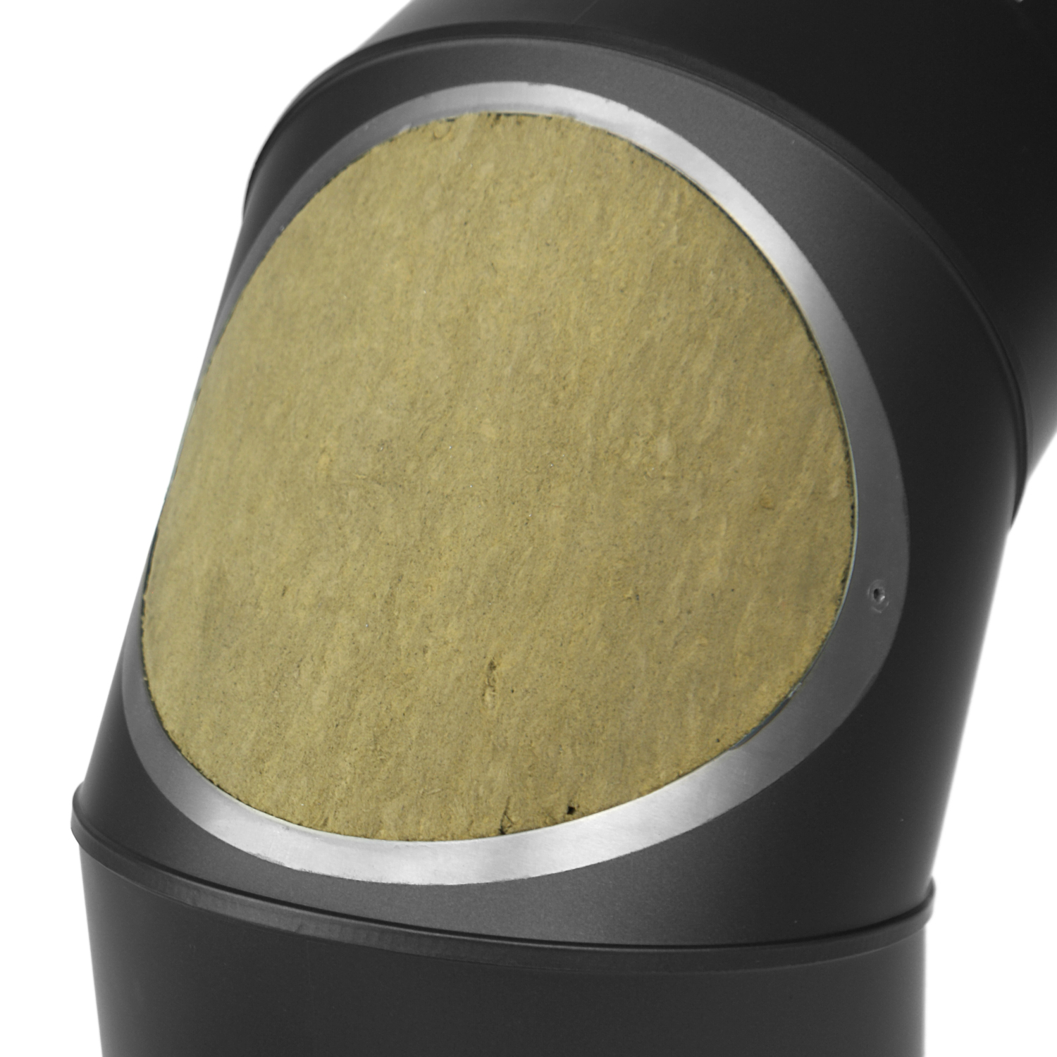 Raik Coltherm coude de tuyau de fumée 150 mm noir double paroi 90° avec porte pour tuyau de fumée / conduit de fumée