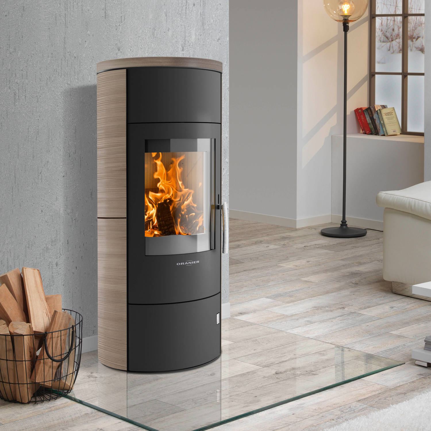 Oranier Polar W+ 2.0 Poêle à bois Acier Noir / Céramique Grappa