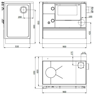Westminster K76-90 cuisinière à bois acier blanc, gauche