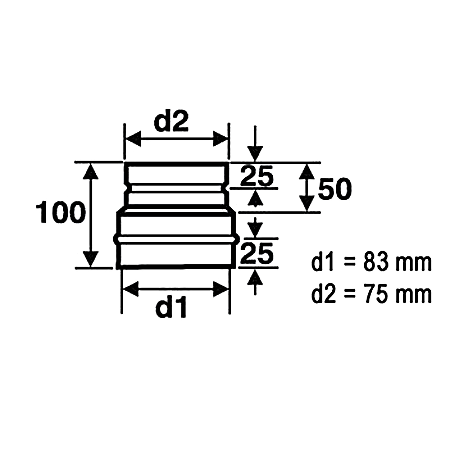 Raccord de conduit de poêle / tuyau de poêle 80mm - Pièce de raccordement pour poêle