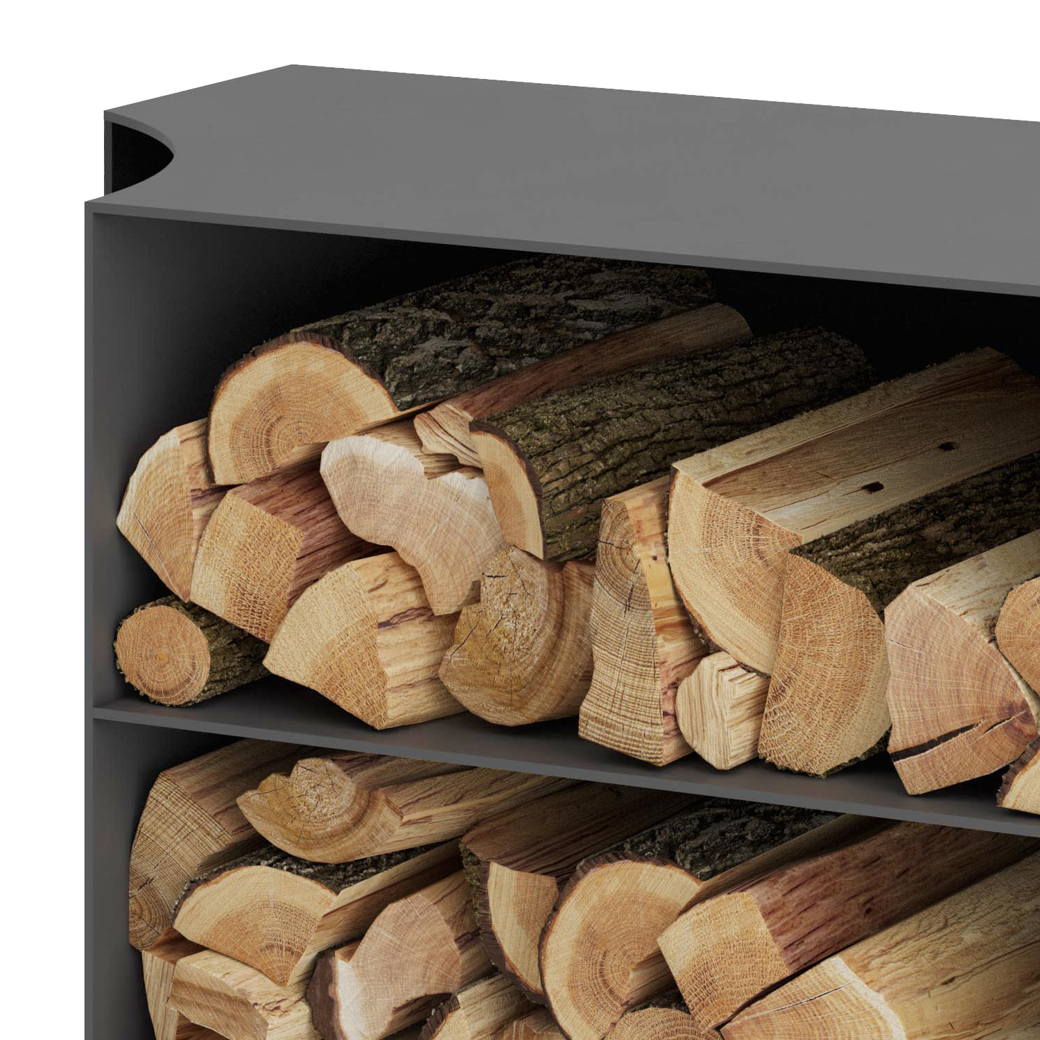 Spartherm compartiment range-bûches pour Passo XS côté droit titane