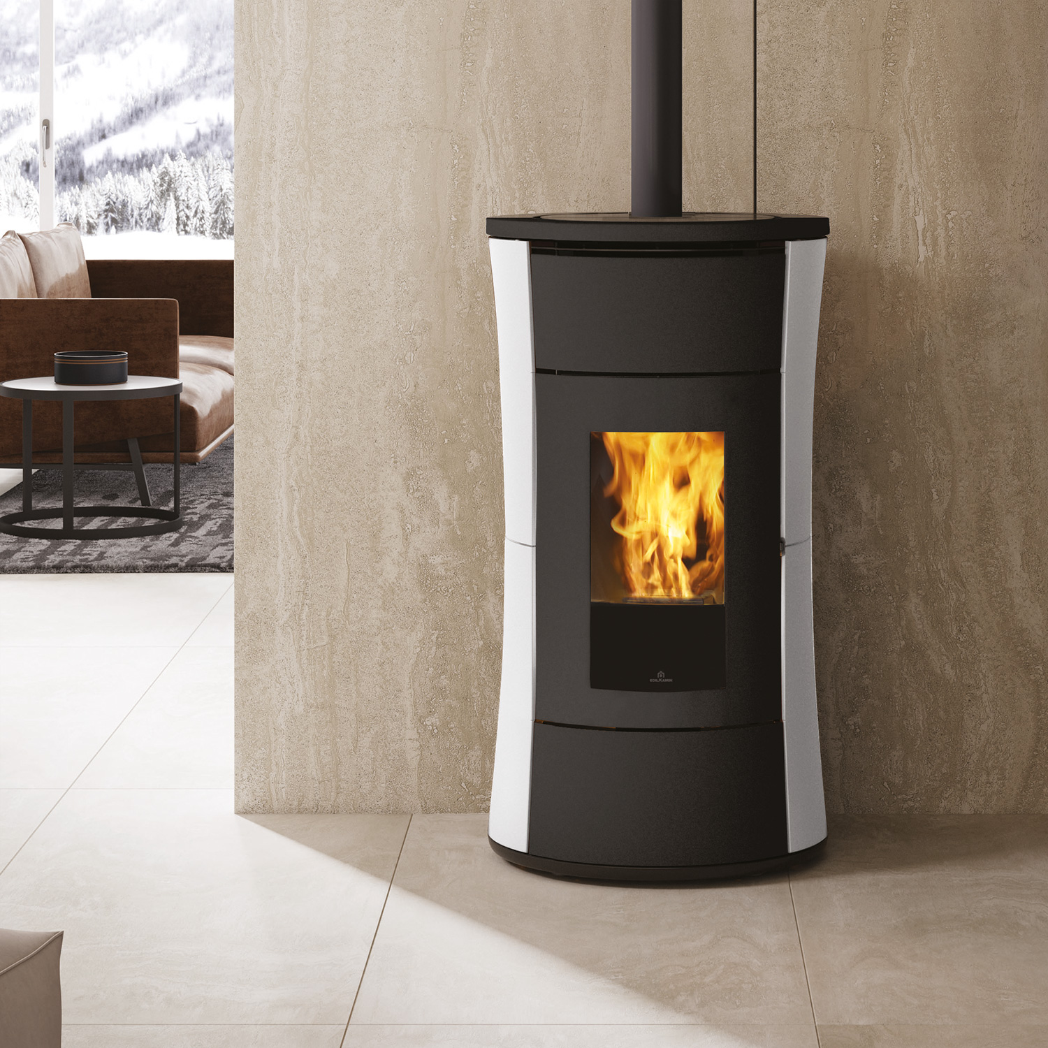 Edilkamin Cherie 9 EVO poêle à granulés acier blanc mat Edilkamin Cherie 9 EVO poêle à granulés acier blanc mat