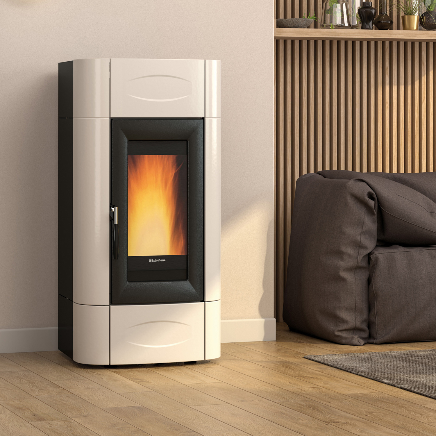 Extraflame Evolution Line Isidora Idro H20 poêle à granulés bouilleur Ivoire