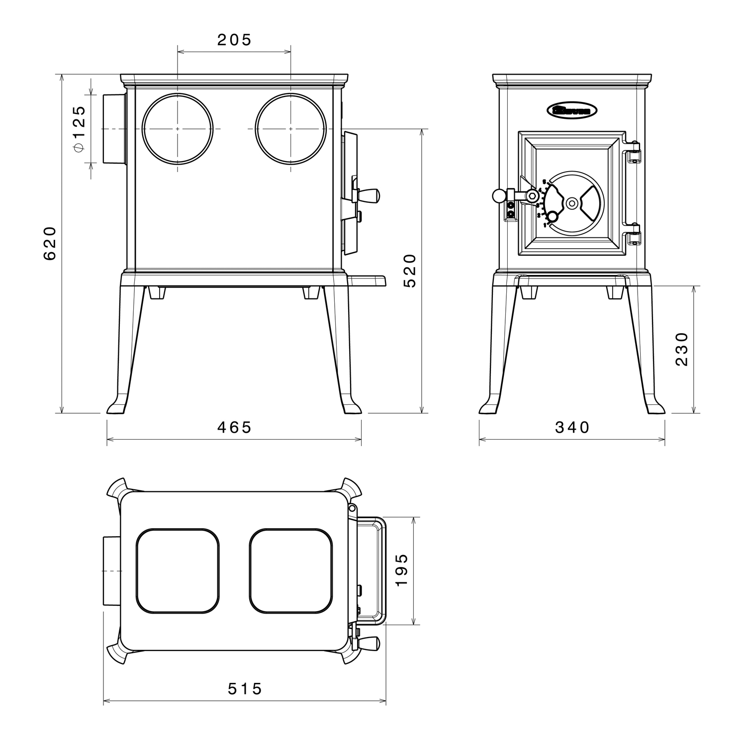 Dovre 100 CBS poêle à bois en fonte noir