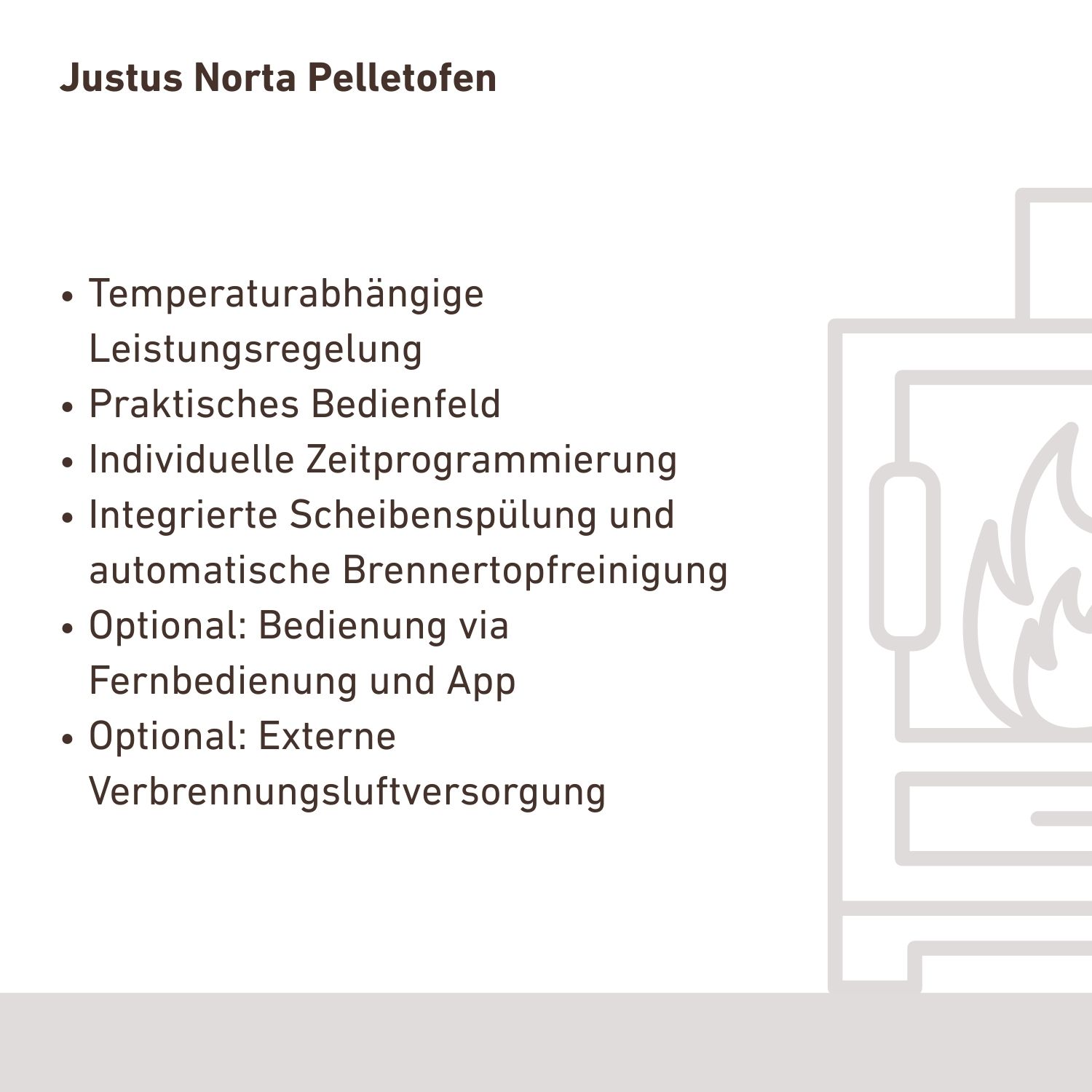 Justus Norta poêle à granulés acier noir