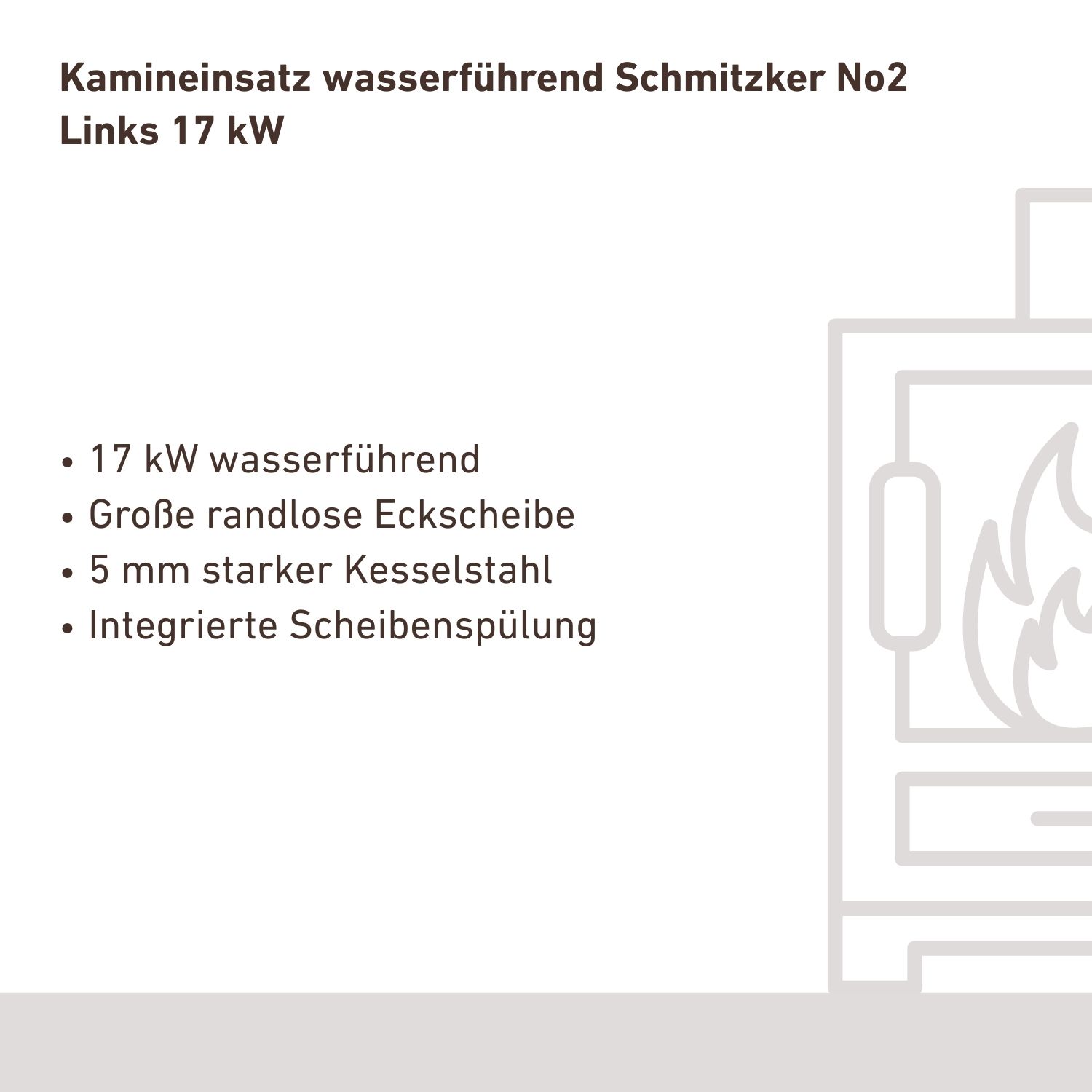 Insert de cheminée avec récupération d'eau Schmitzker No2 Gauche 17 kW