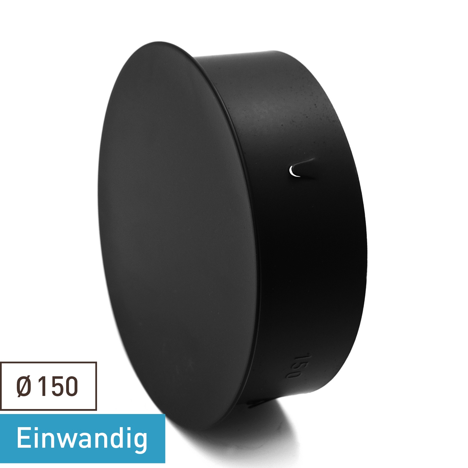 Raik Basic capuchon aveugle 150mm noir pour tuyau de fumée / conduit de fumée