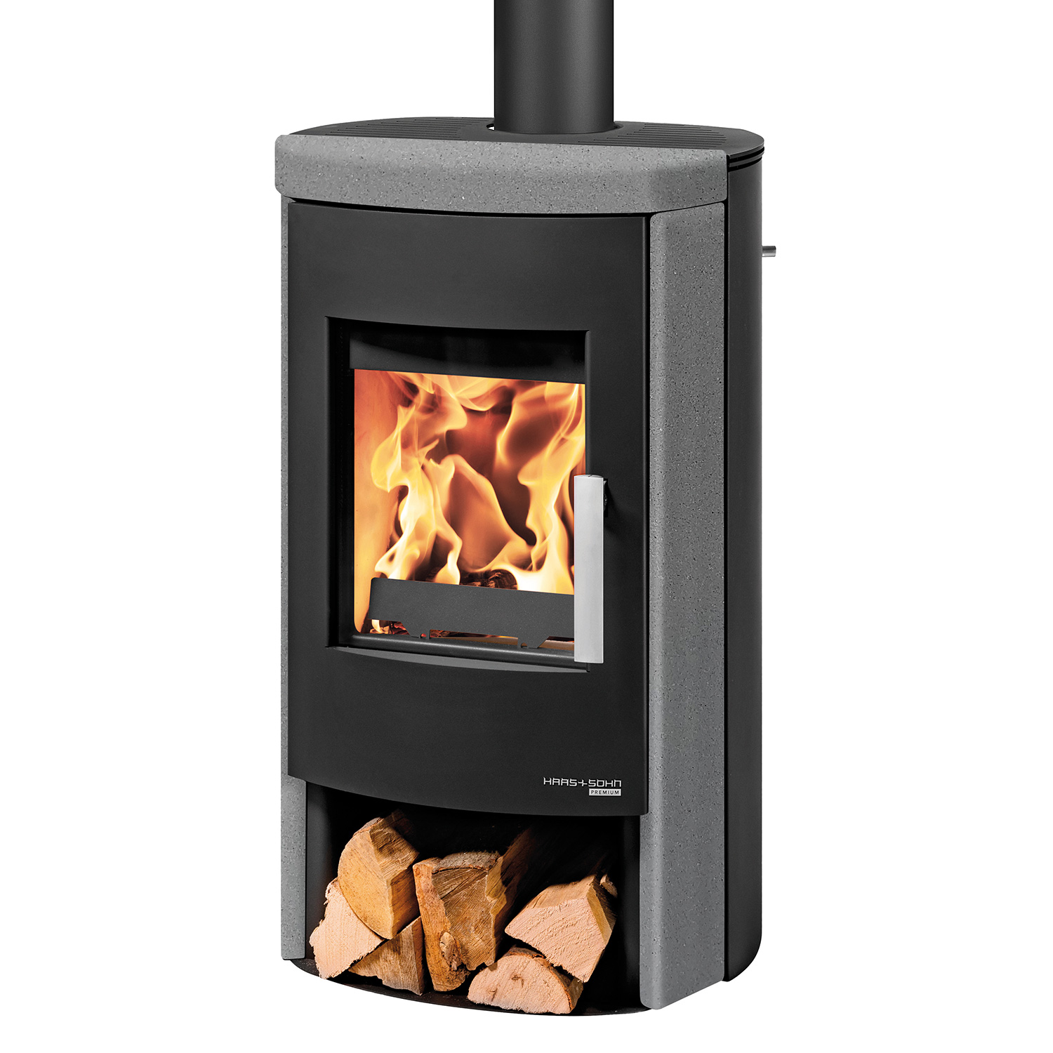 Haas+Sohn Bali easy Poêle à bois Noir Perle / Quartz Gris