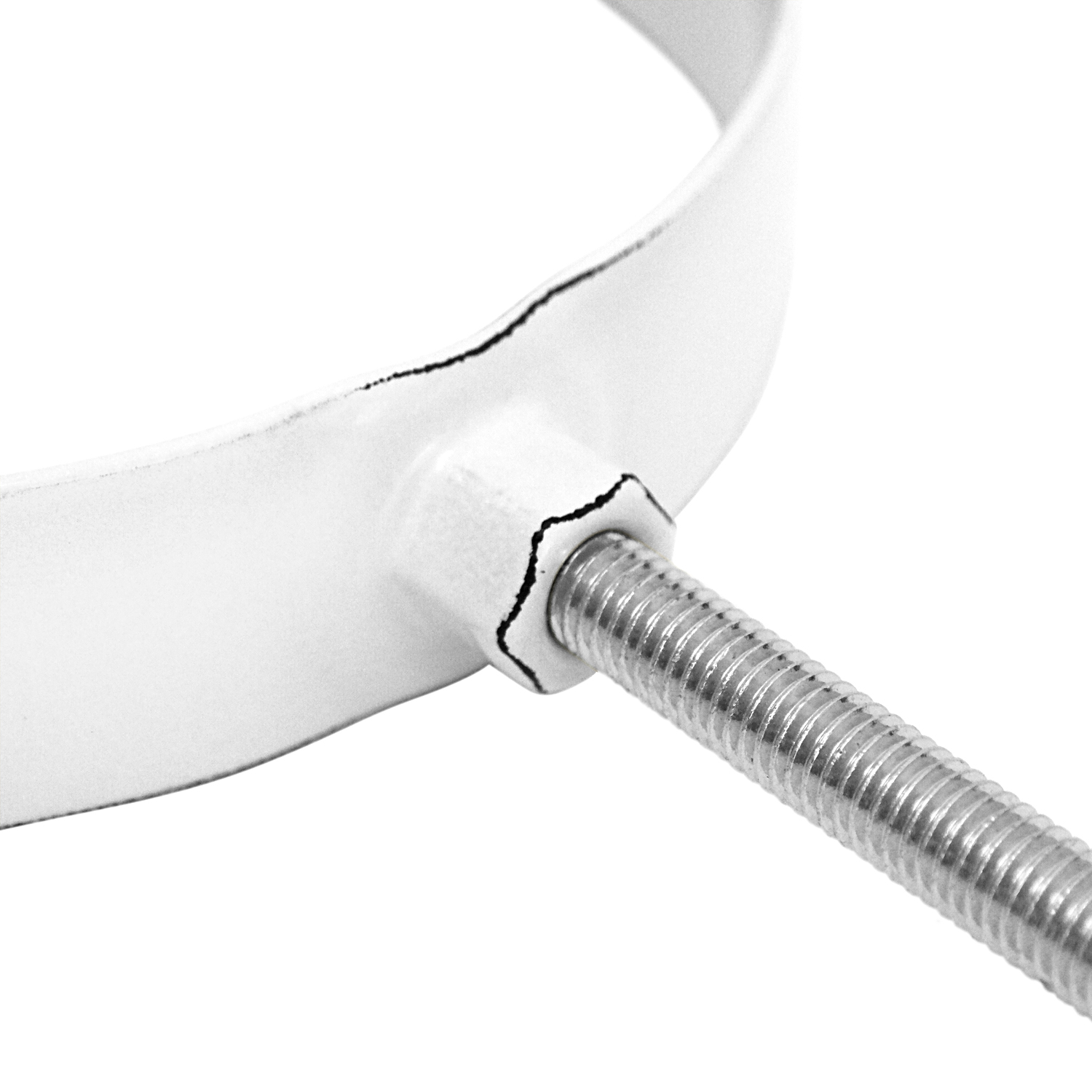 Collier de serrage pour conduit de fumée / tuyau de poêle émaillé 150 mm - Blanc