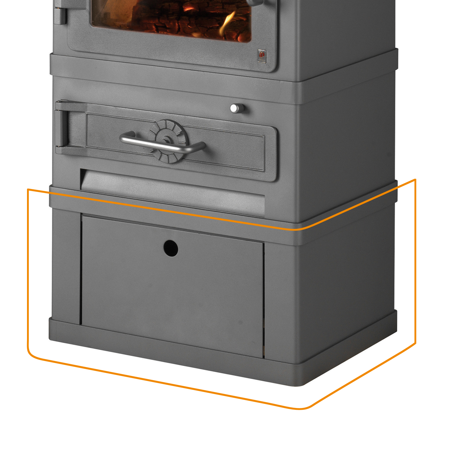 Lotus socle à bûches gris pour le poêle à bois 2060 Lotus socle à bûches gris pour le poêle à bois 2060