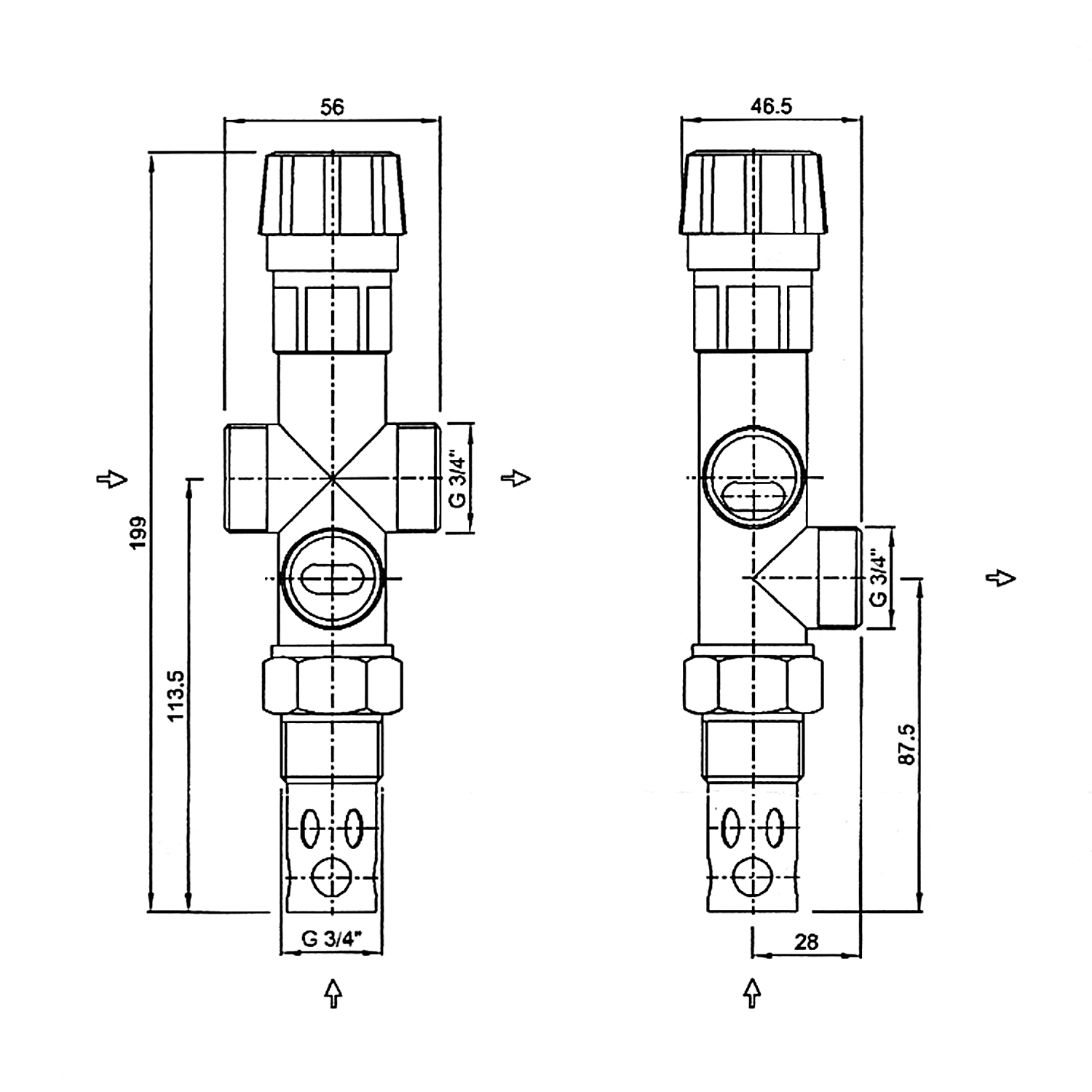 Sécurité thermique de décharge Regulus Vanne thermostatique DBV-1