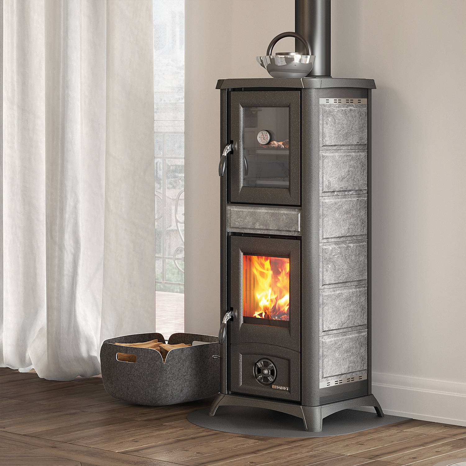 La Nordica Gemma Forno 165 poêle à bois pierre naturelle