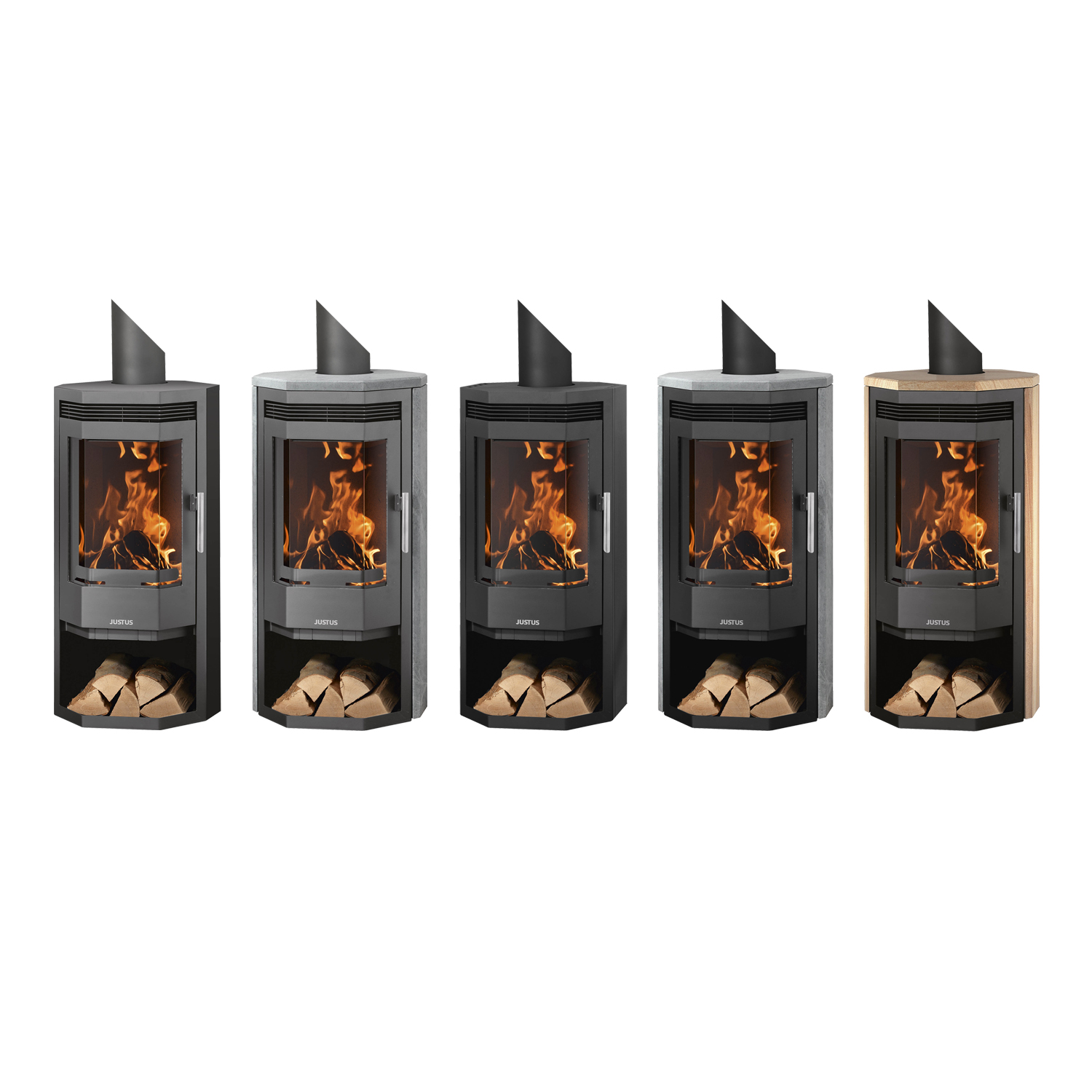 Justus Usedom 5 Poêle à bois en acier noir Justus Usedom 5 Poêle à bois en acier noir
