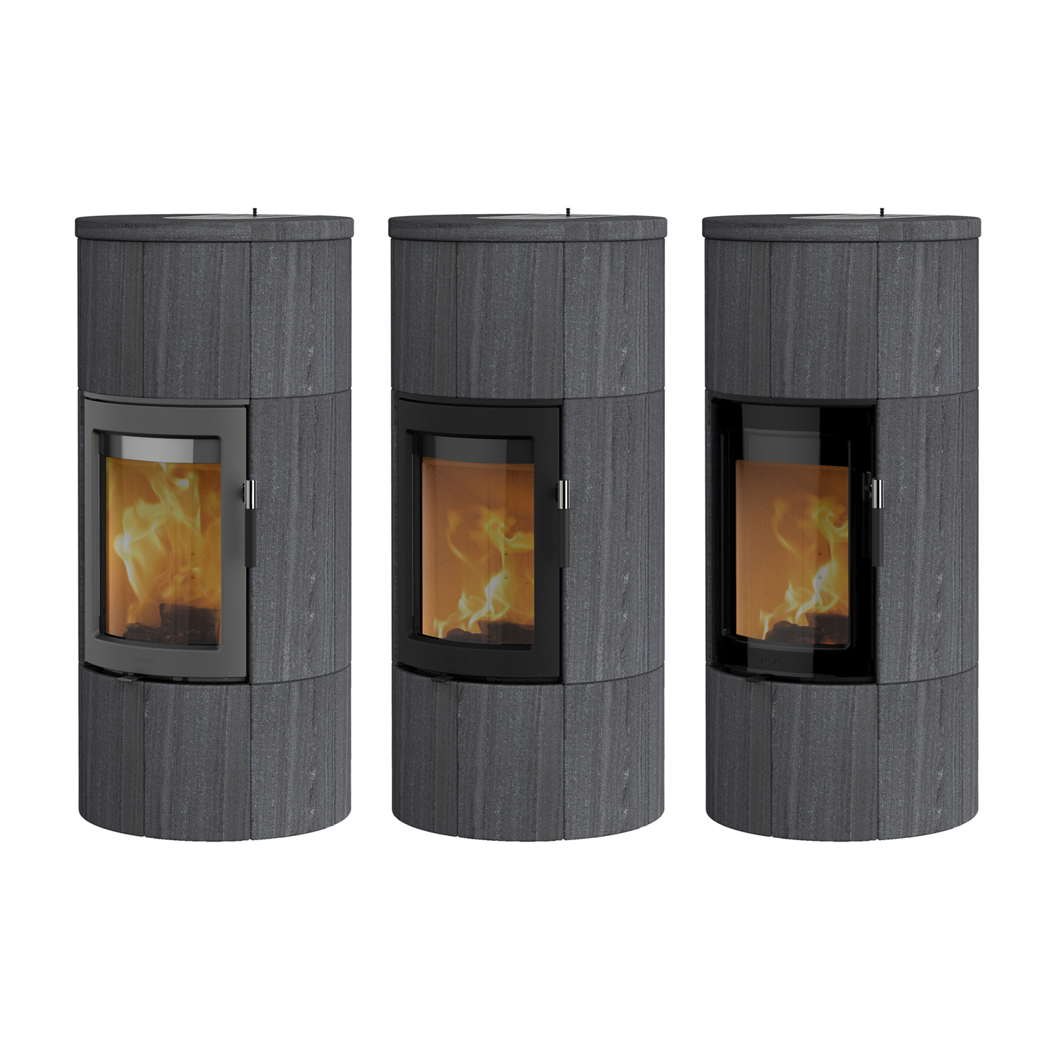 Lotus Maestro 1 poêle à bois Indian Night, porte noire, sortie de fumée arrière