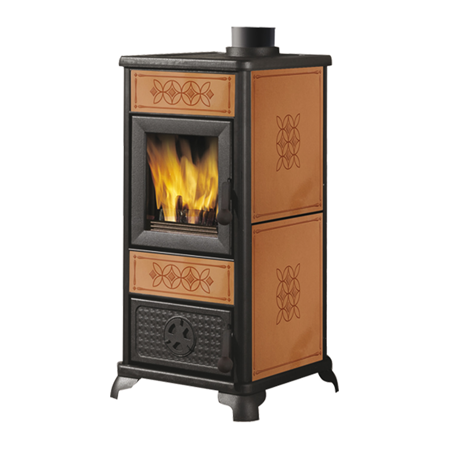 EK63 Decor Evo Poêle à bois céramique cuir