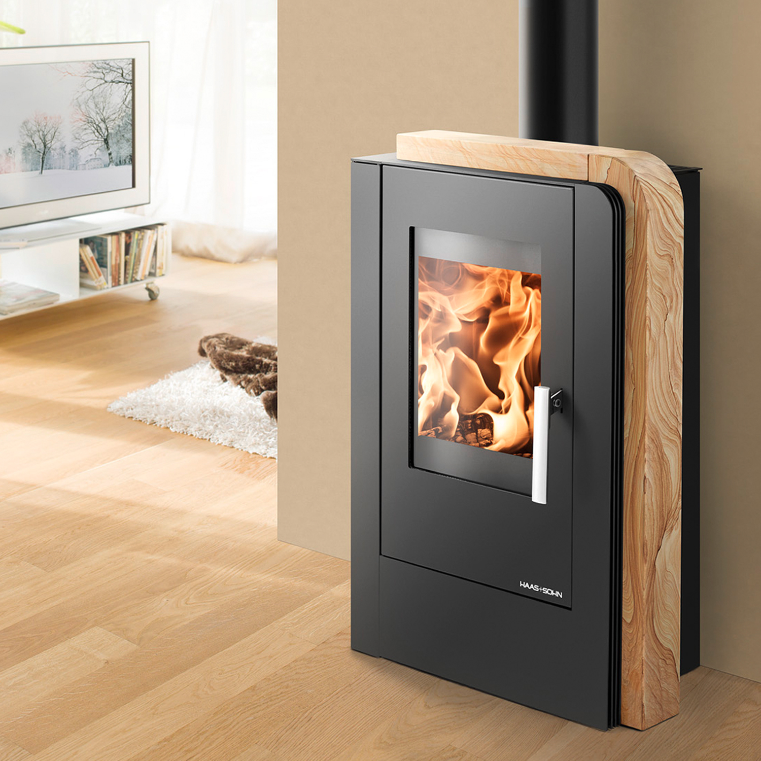 Haas+Sohn Aruba easy Poêle à bois Noir / Woodstone