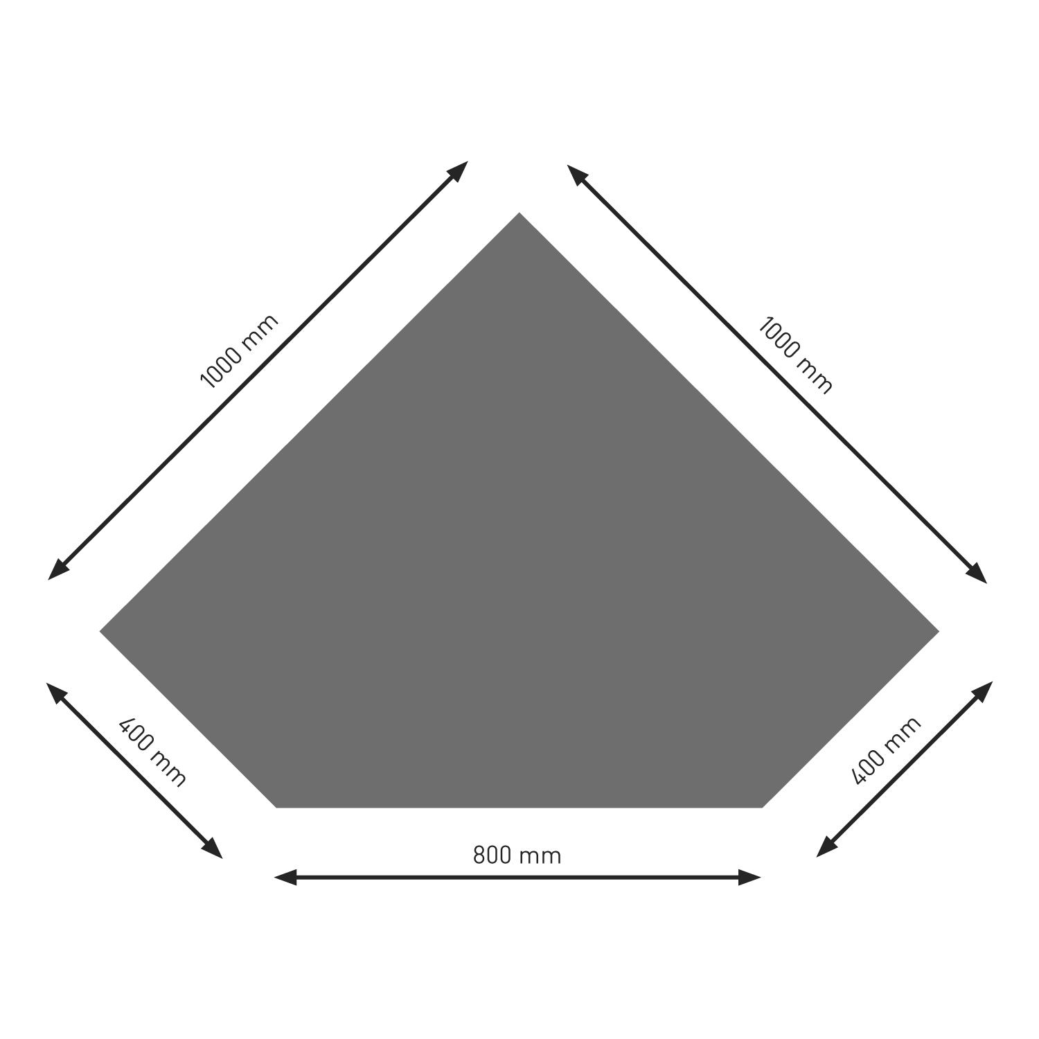 Plaque de sol Raik B5 Diamant gris coulé revêtement en poudre 1000 x 1000 mm