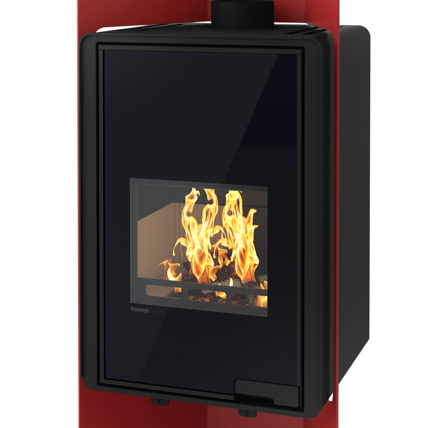 HS Flamingo Deluxe Pulau Poêle à bois Rouge