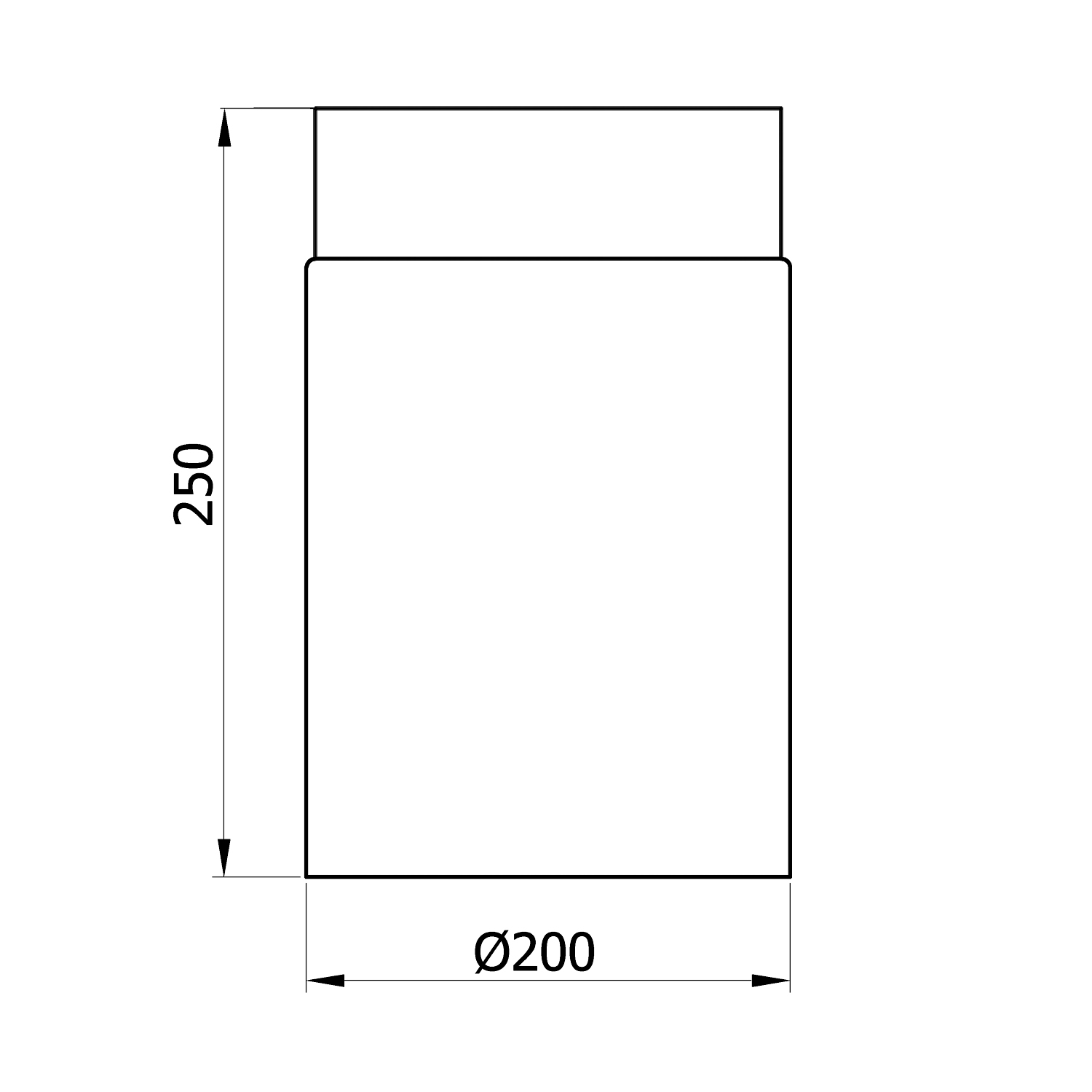 Raik Basic tuyau de fumée 200mm noir L: 250mm pour tuyau de fumée / conduit de fumée