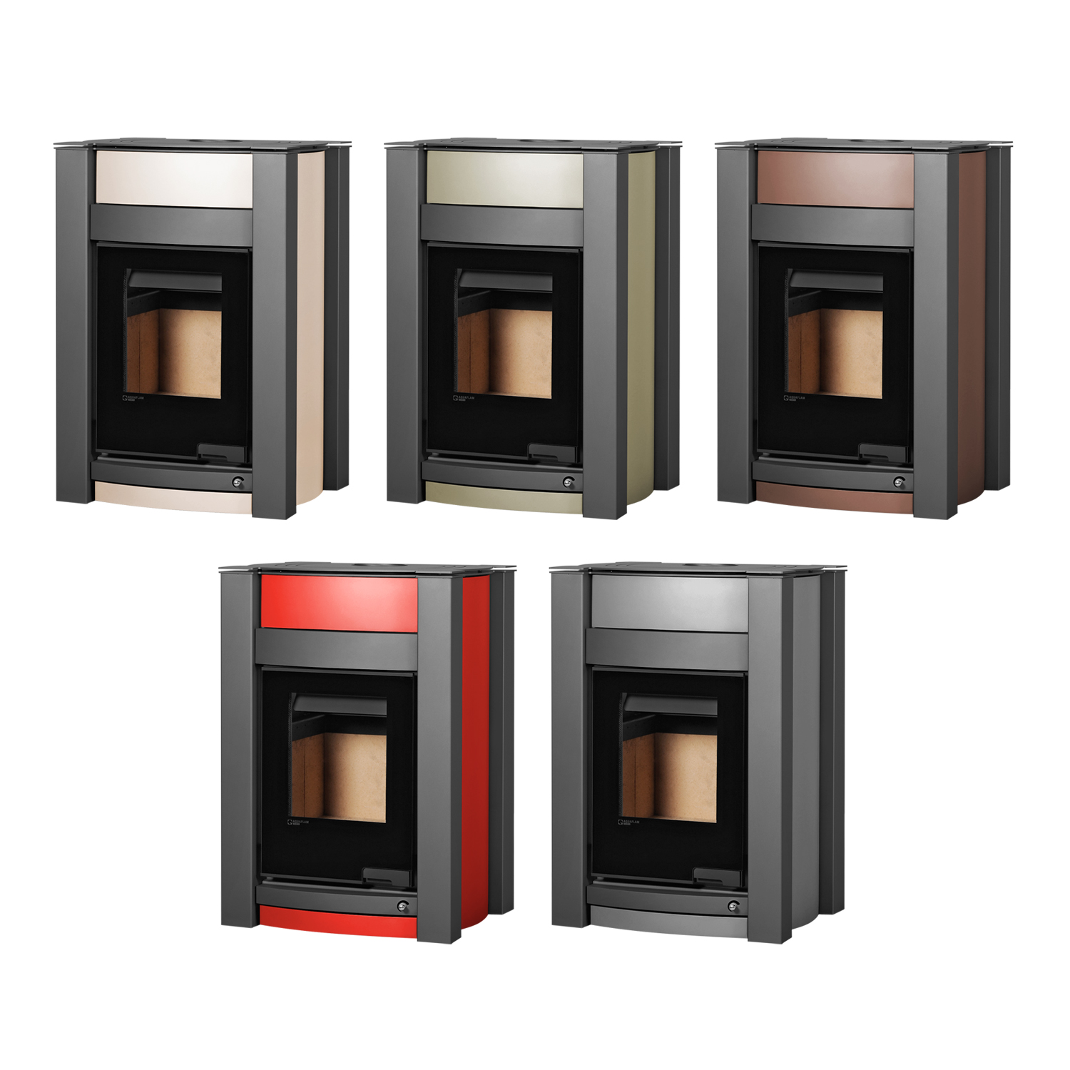 Aquaflam Vario Kalmar Basic Poêle à bois hydraulique Olive 11/5 kW