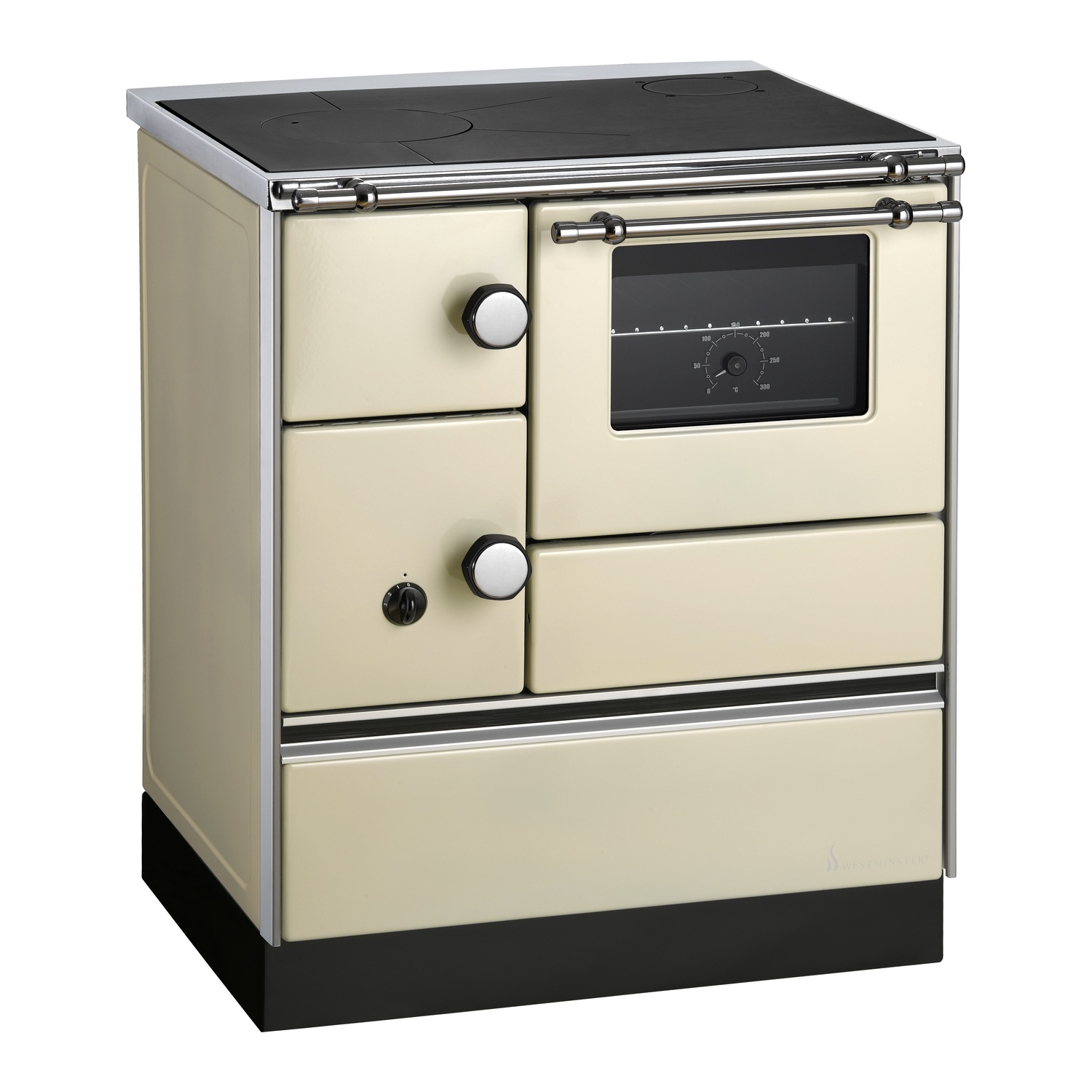Westminster cuisinière à bois K 76-70 ivoire raccordement tuyaux droit