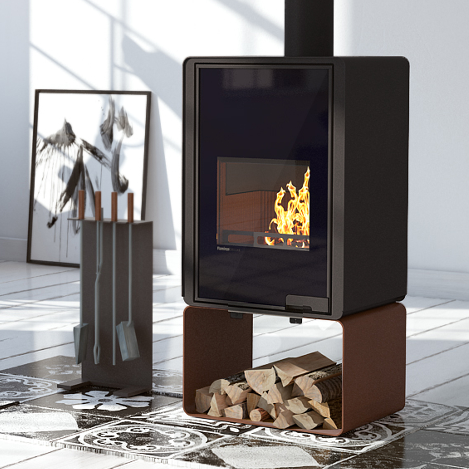 Poêle à bois HS Flamingo Deluxe Pentai Marron