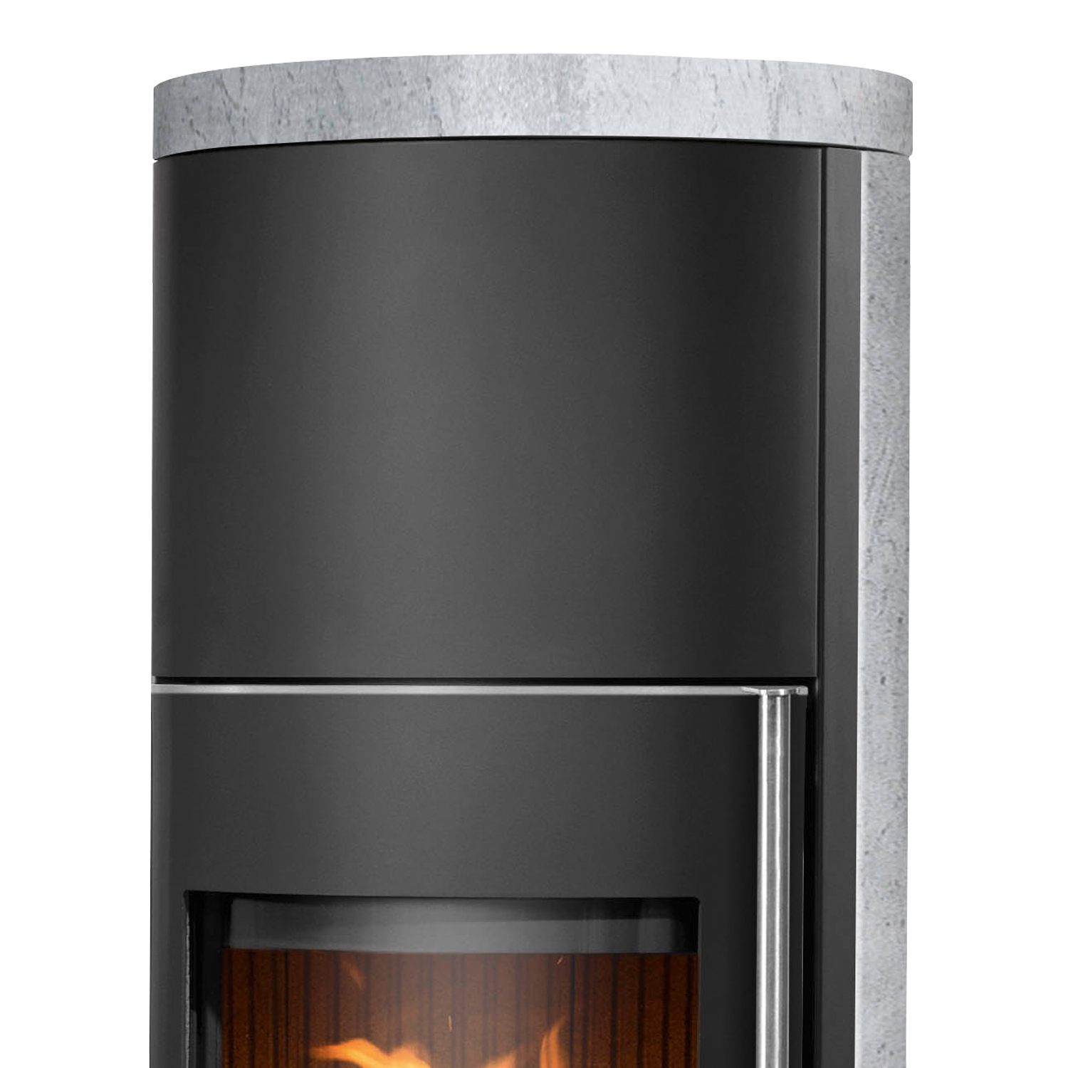 Justus Faro Aqua 2.0 Poêle à bois avec échangeur d'eau en acier noir avec revêtement en stéatite.
