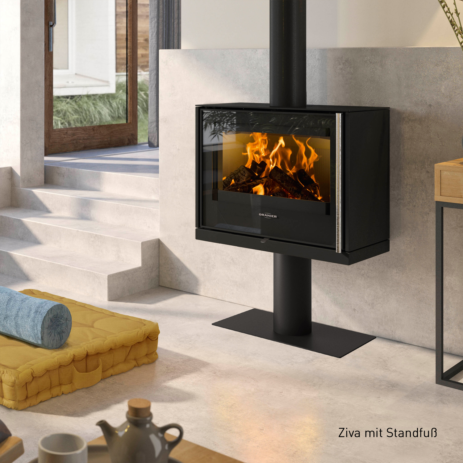Oranier Ziva Poêle à bois Acier Noir