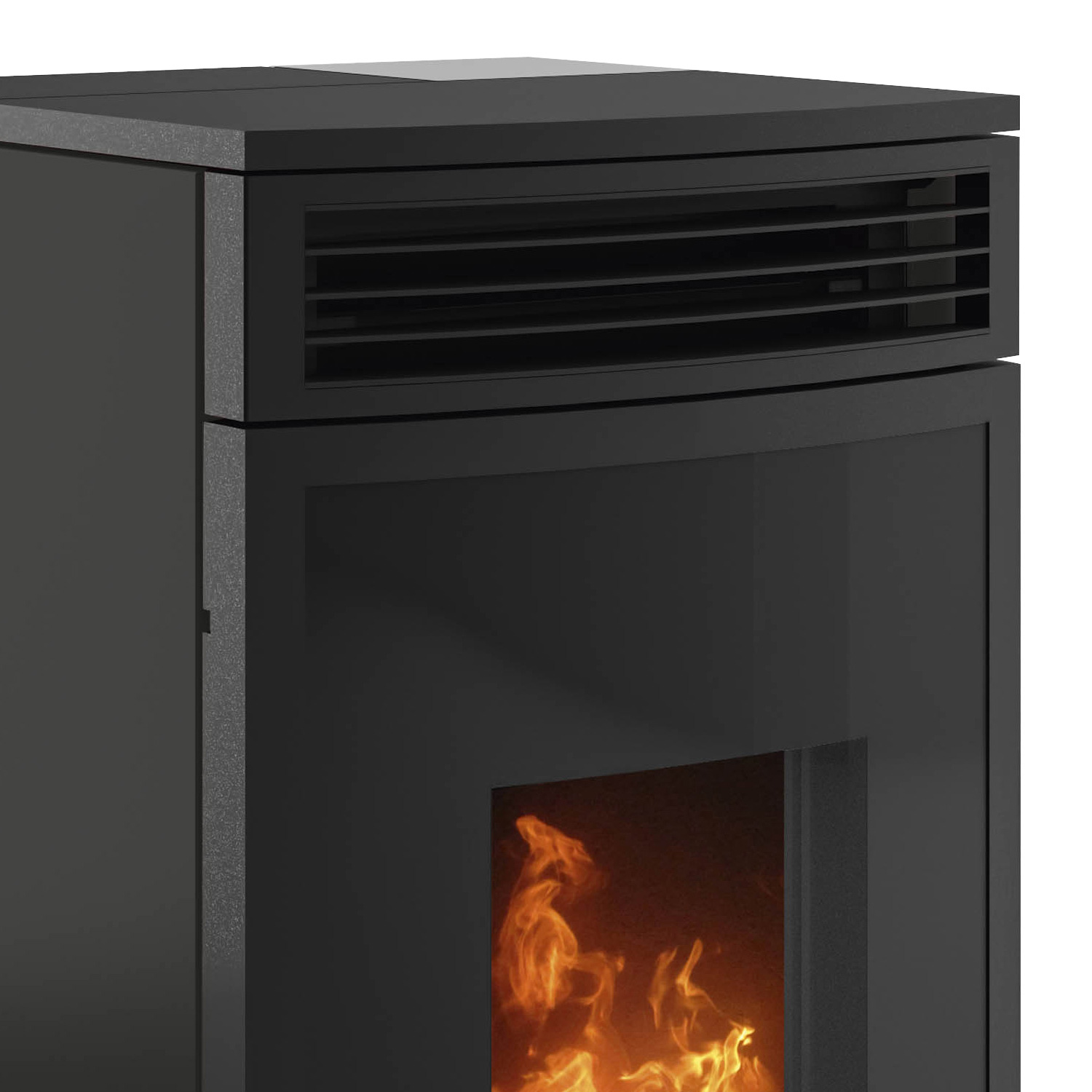 Oranier Neta poêle à granulés en acier noir, évacuation des fumées par le haut