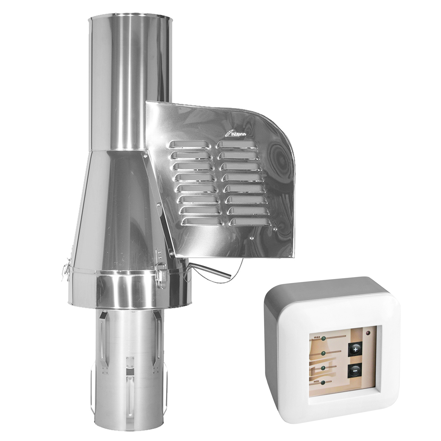 Ventilateur de fumée GCK150 avec insertion prolongée + régulateur 12 niveaux en saillie.