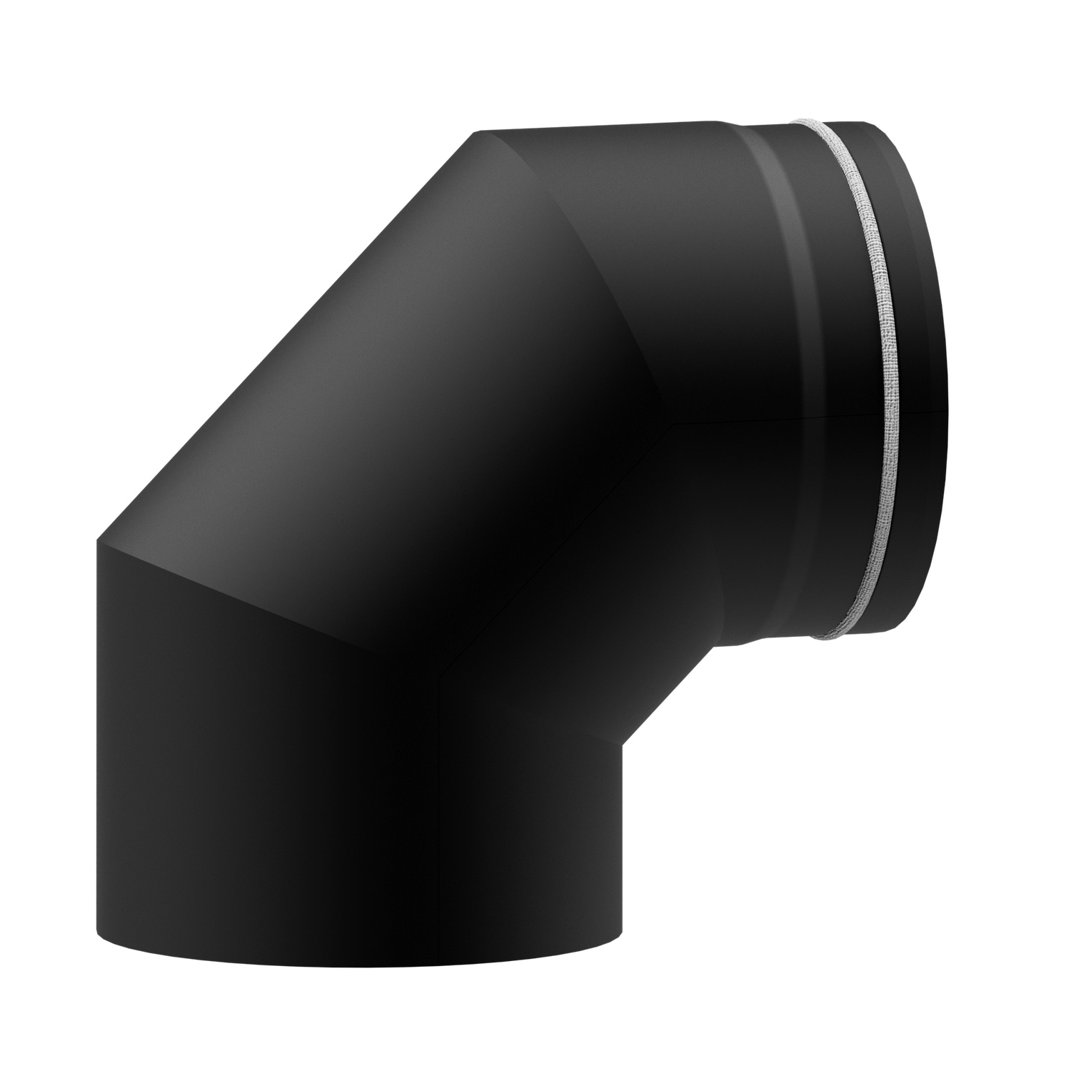 Raik Lifestyle DUO coude de tuyau de fumée 180mm noir 90° pour tuyau de fumée / conduit de fumée