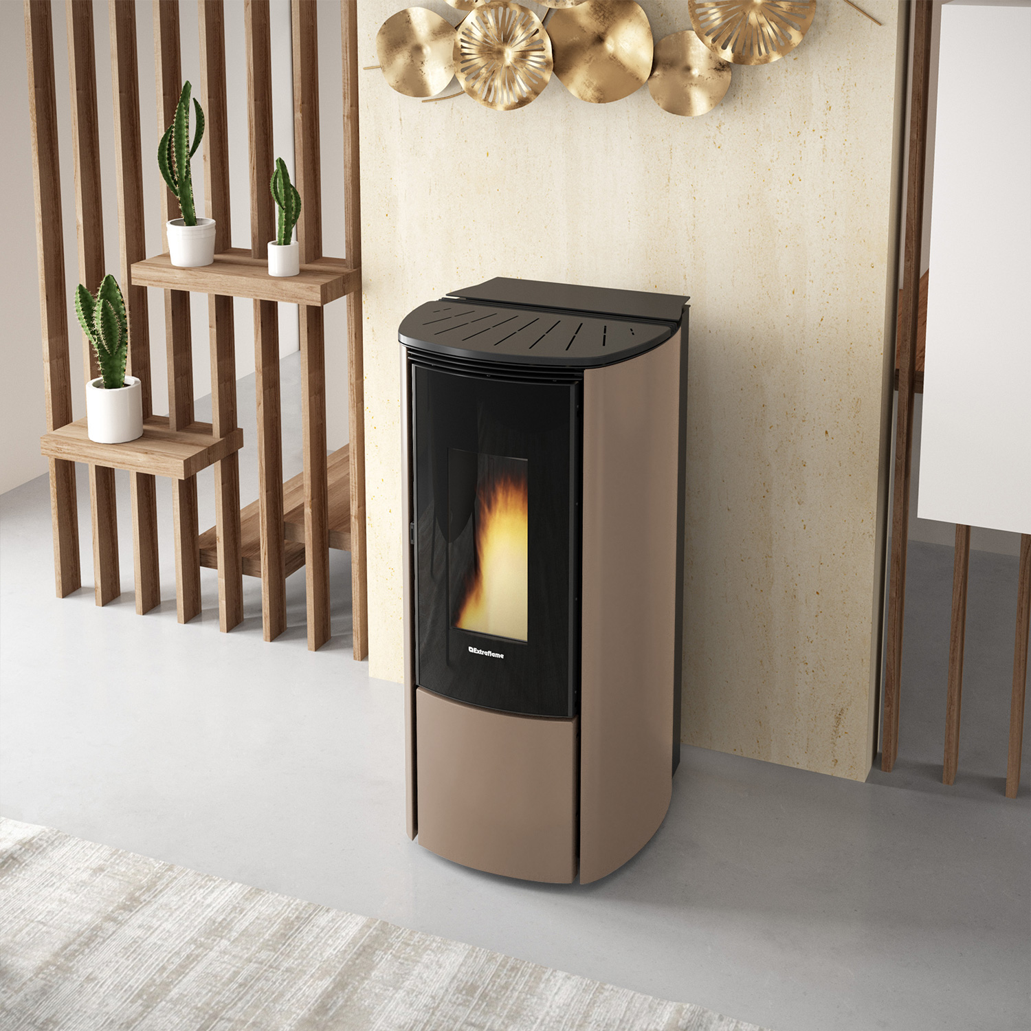 Extraflame Evolution Line Katia 9 poêle à granulés acier gris tourterelle