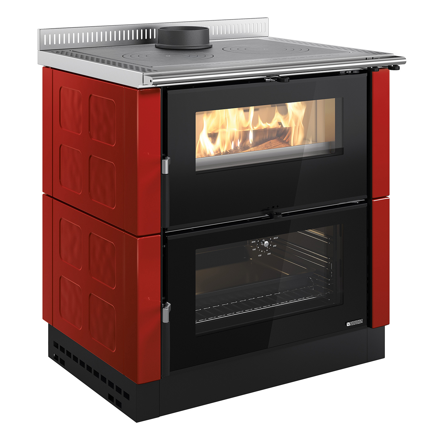La cuisinière à bois La Nordica Verona XXL Majolika Bordeaux