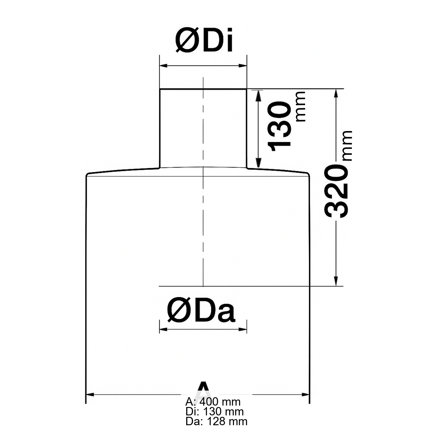 Schiedel tôle de dilatation Ø130 mm brillant