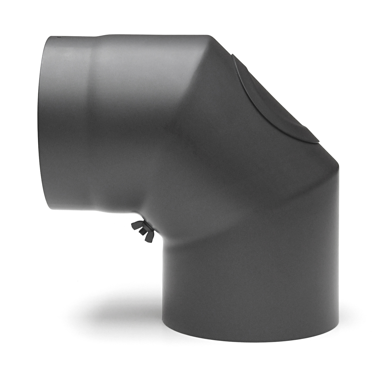 Coude de conduit de fumée Raik / Tuyau de poêle 160mm - 90° avec ouverture de nettoyage gris fonte