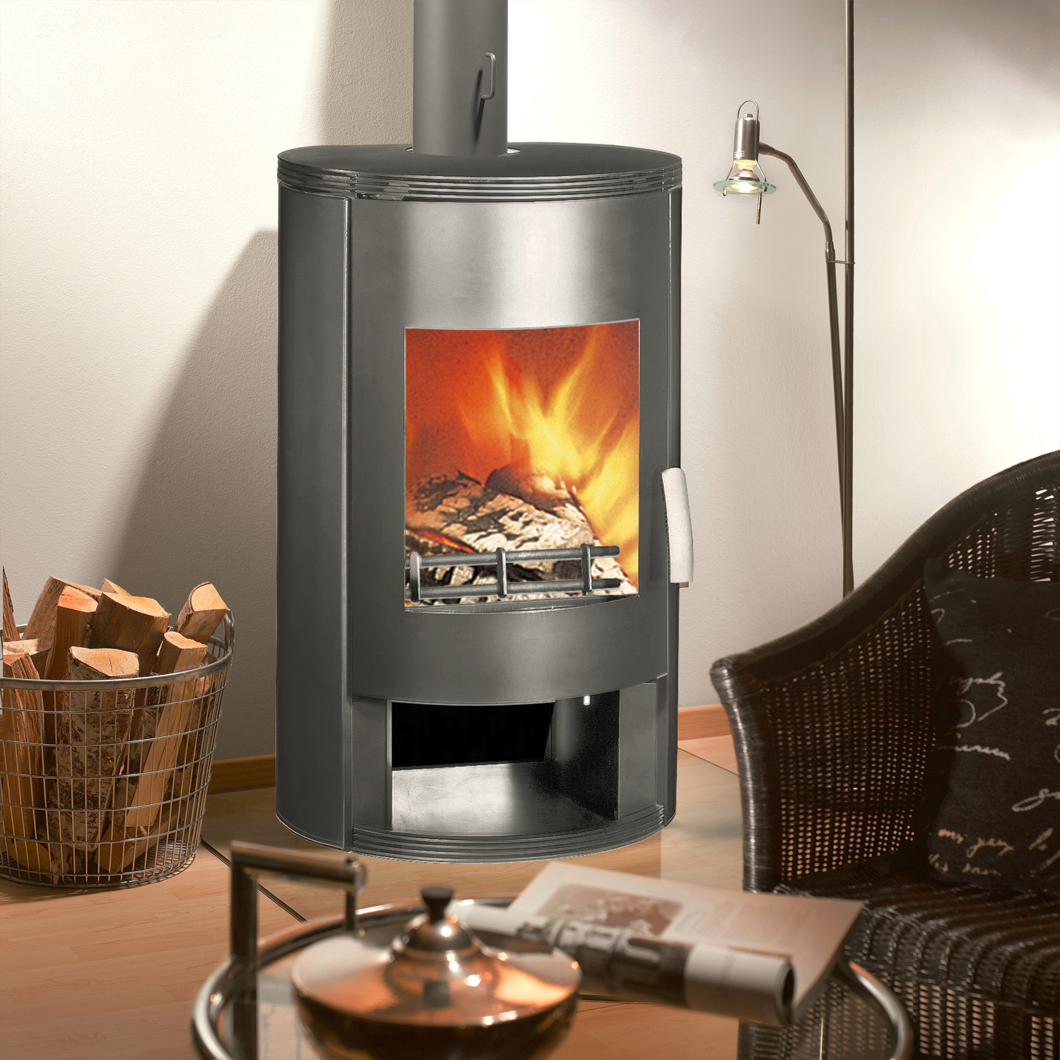 Wamsler Rona Poêle à bois Acier Gris 6 kW
