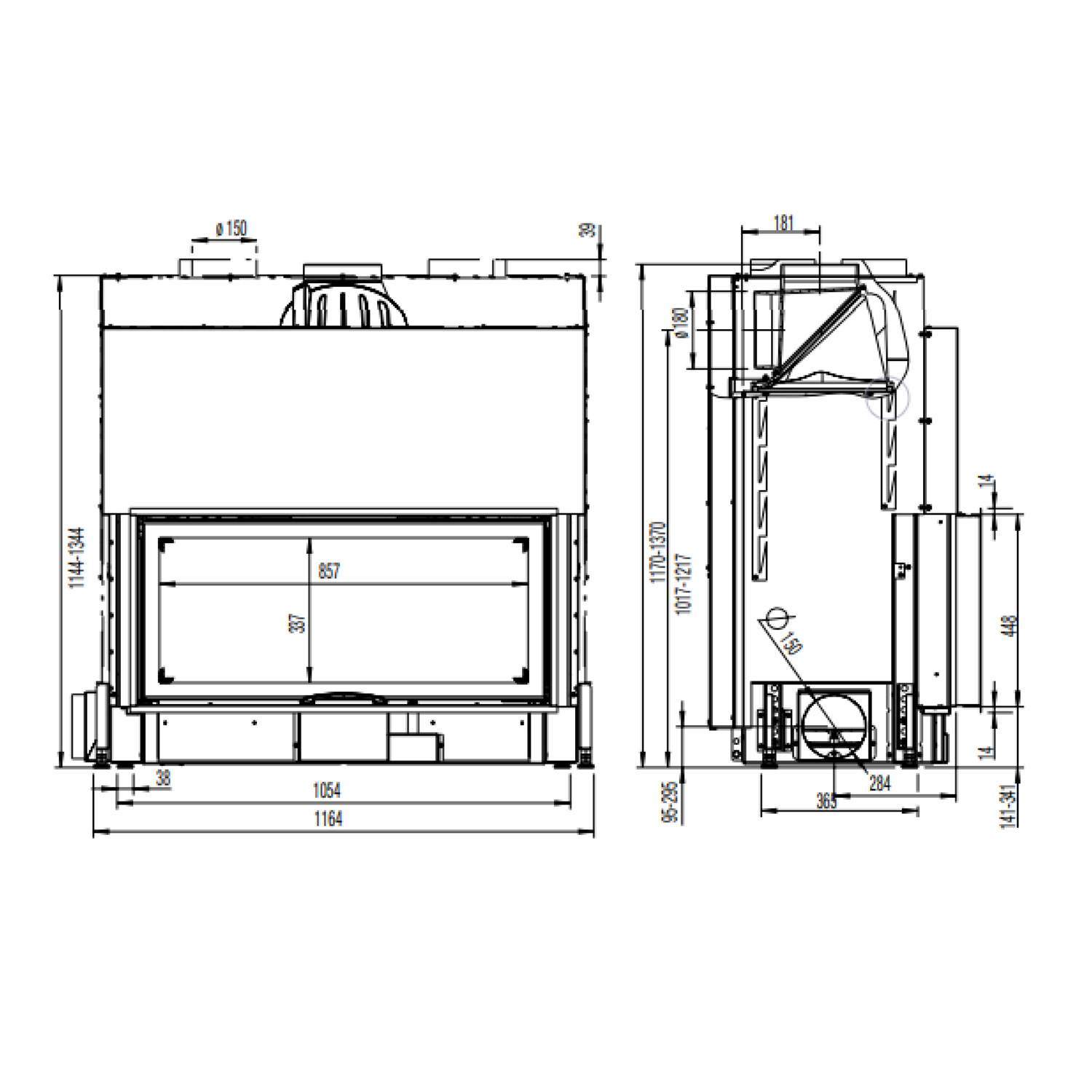Austroflamm 97x45 S 2.0 insert de cheminée