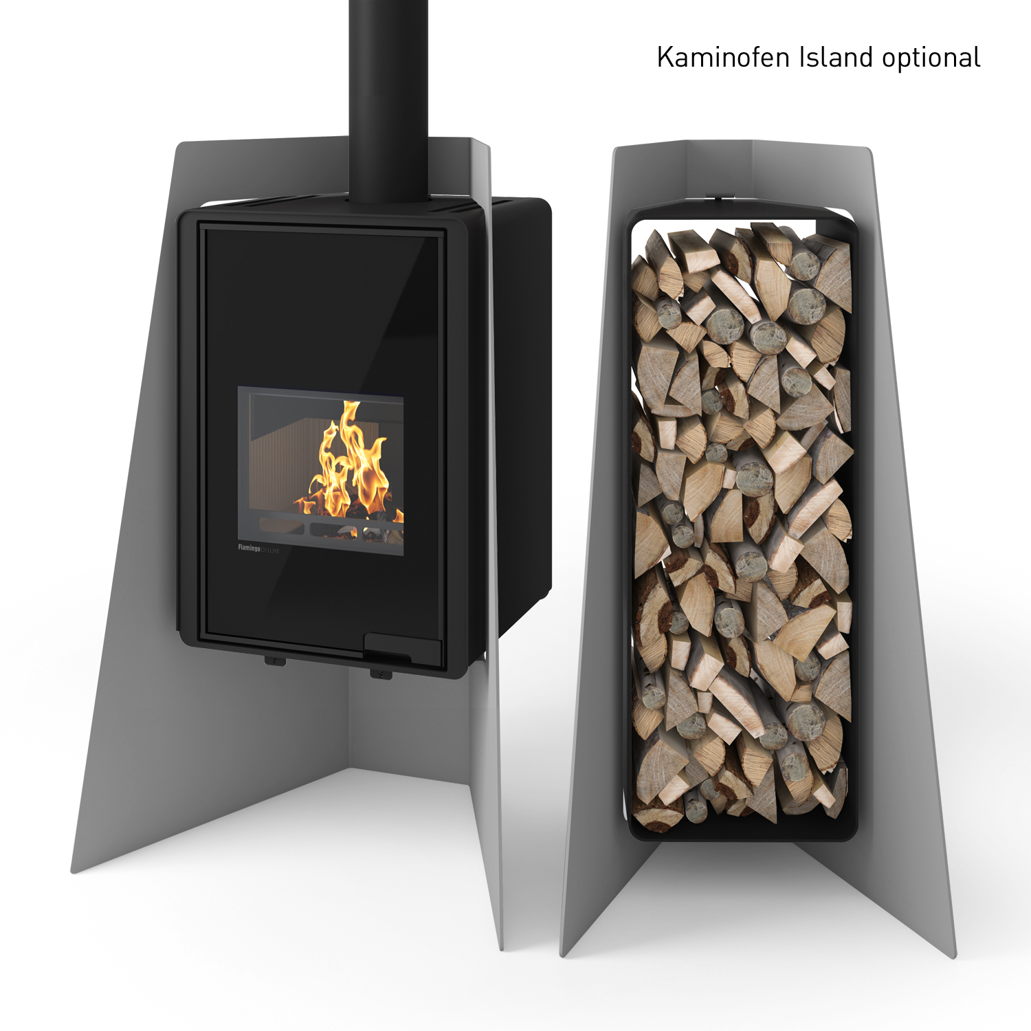 HS Flamingo Deluxe 3 Étagère en bois Gris