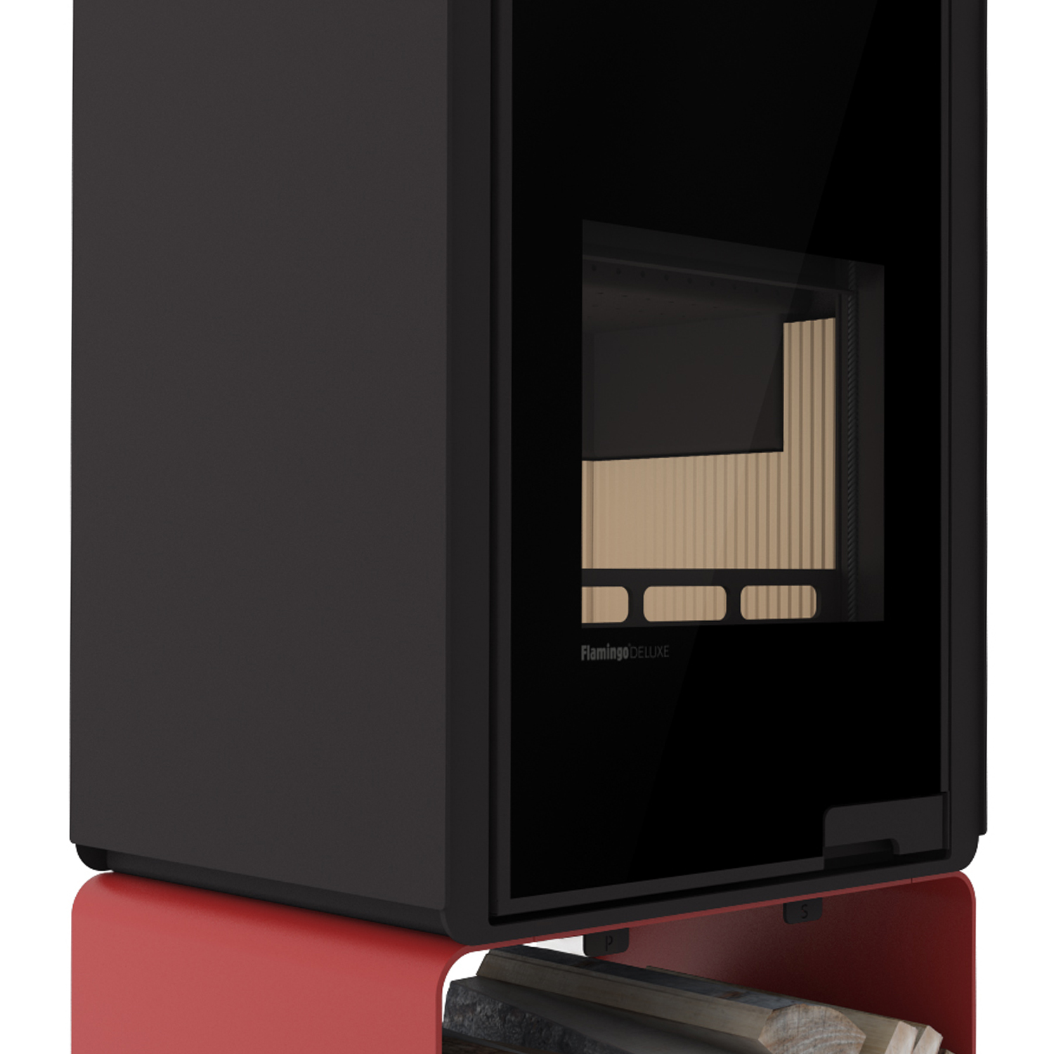 HS Flamingo Deluxe Pentai Poêle à bois Rouge