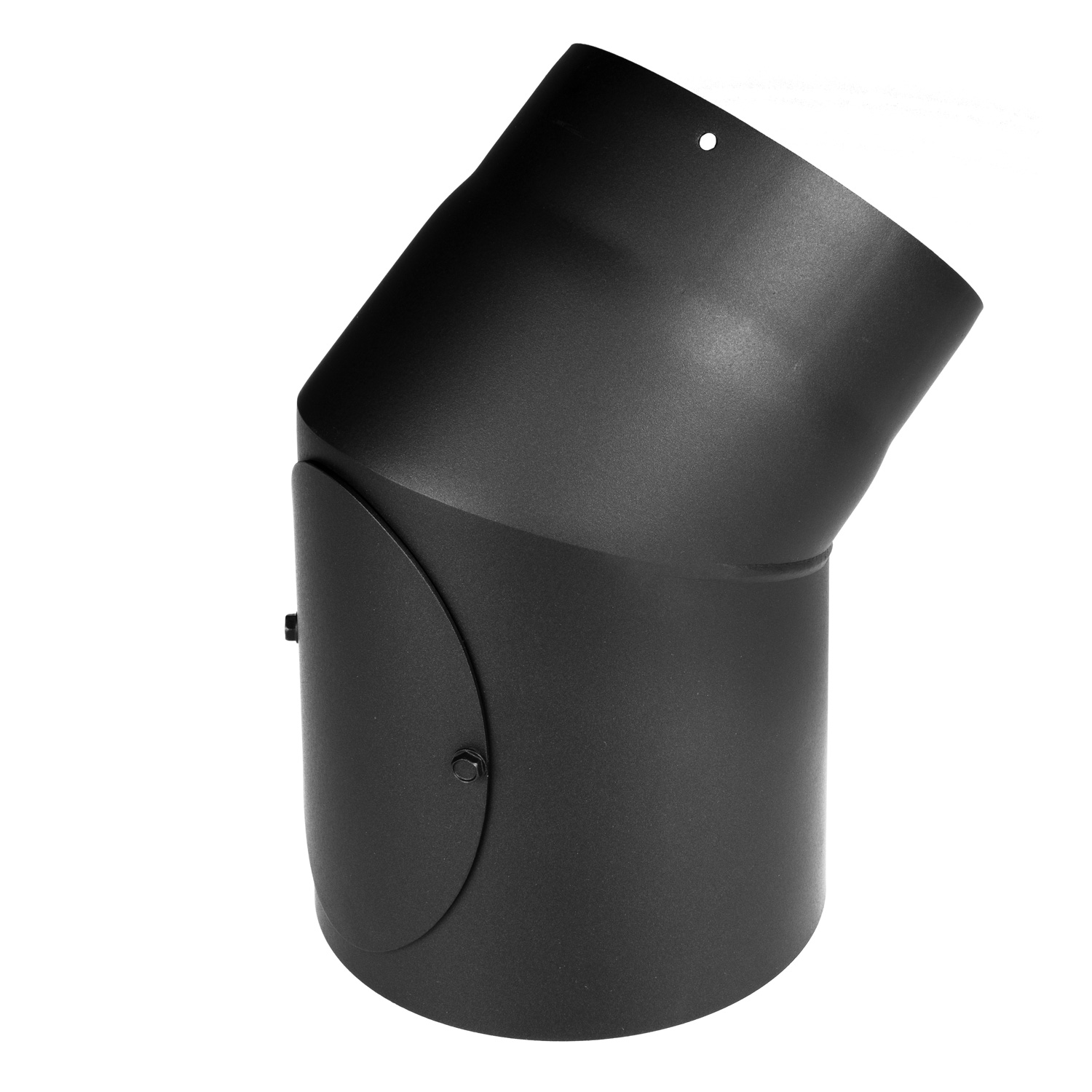 Raik Basic coude de tuyau de fumée 130mm noir 45° avec porte –R pour tuyau de fumée / conduit de fumée
