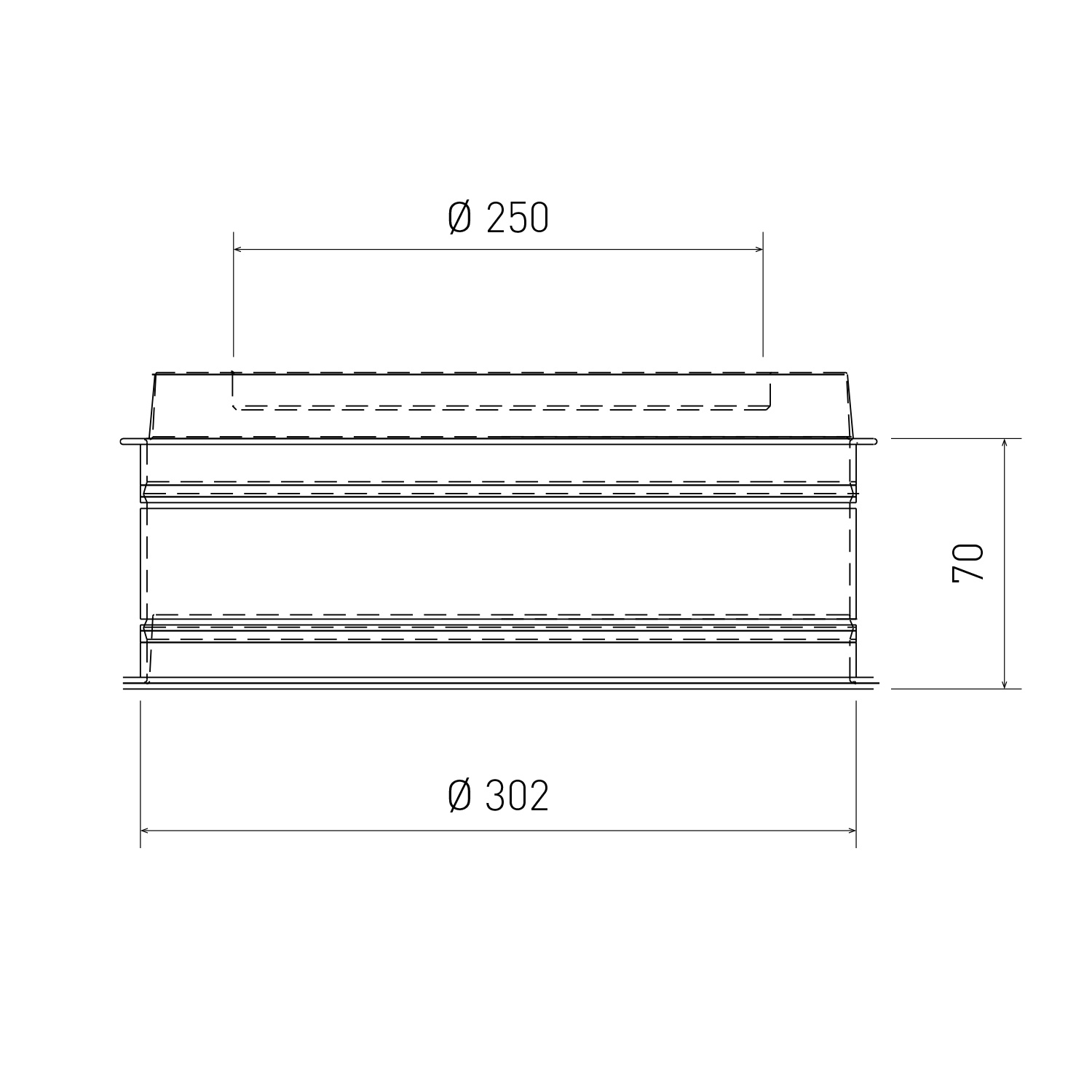 Opsinox chapeau aveugle pour cheminée en acier inoxydable 250 mm D